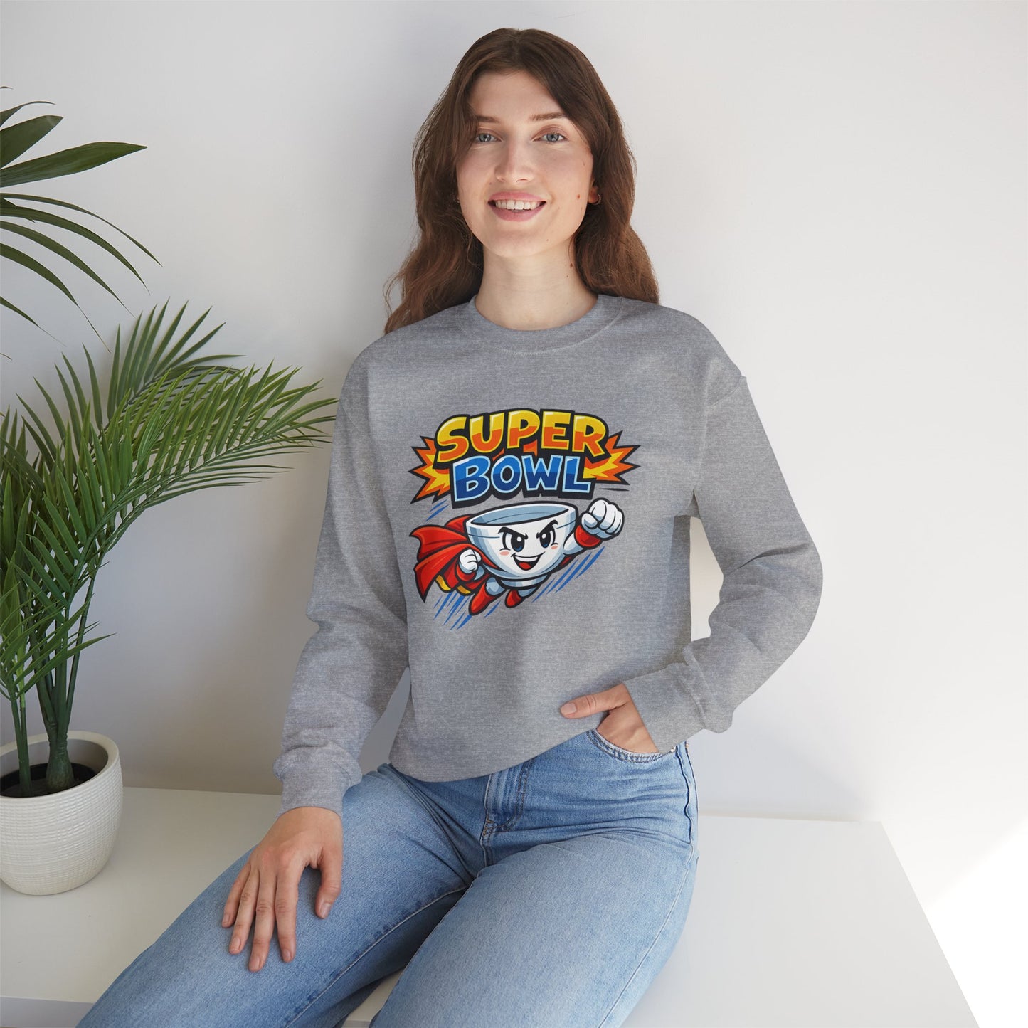 Super Bowl Sweatshirt, Funny Super Bowl Crewneck, Football Party Sweatshirt, Game Day Pullover, Bowl Pun Shirt, Unisex Graphic Crew