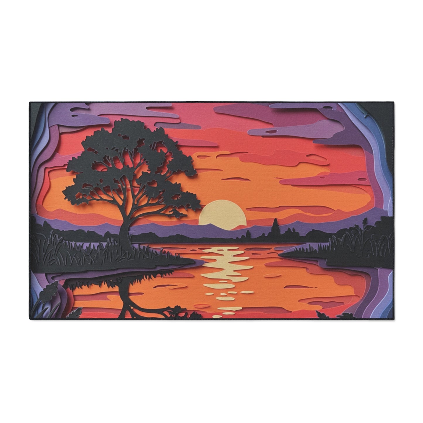 Floor Mat - Paper Art Sunset design