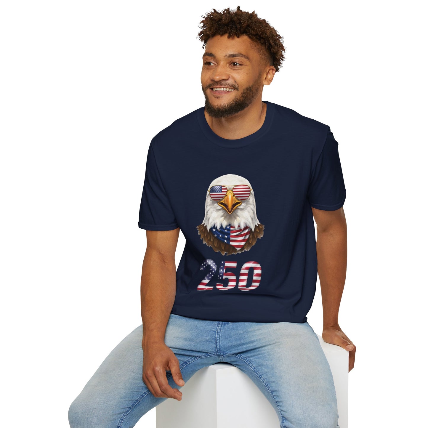 America 250 Eagle Shirt, Patriotic Bald Eagle Tee, USA Flag Sunglasses Shirt, 250th Anniversary Tee, 4th of July Shirt, American Pride Tee