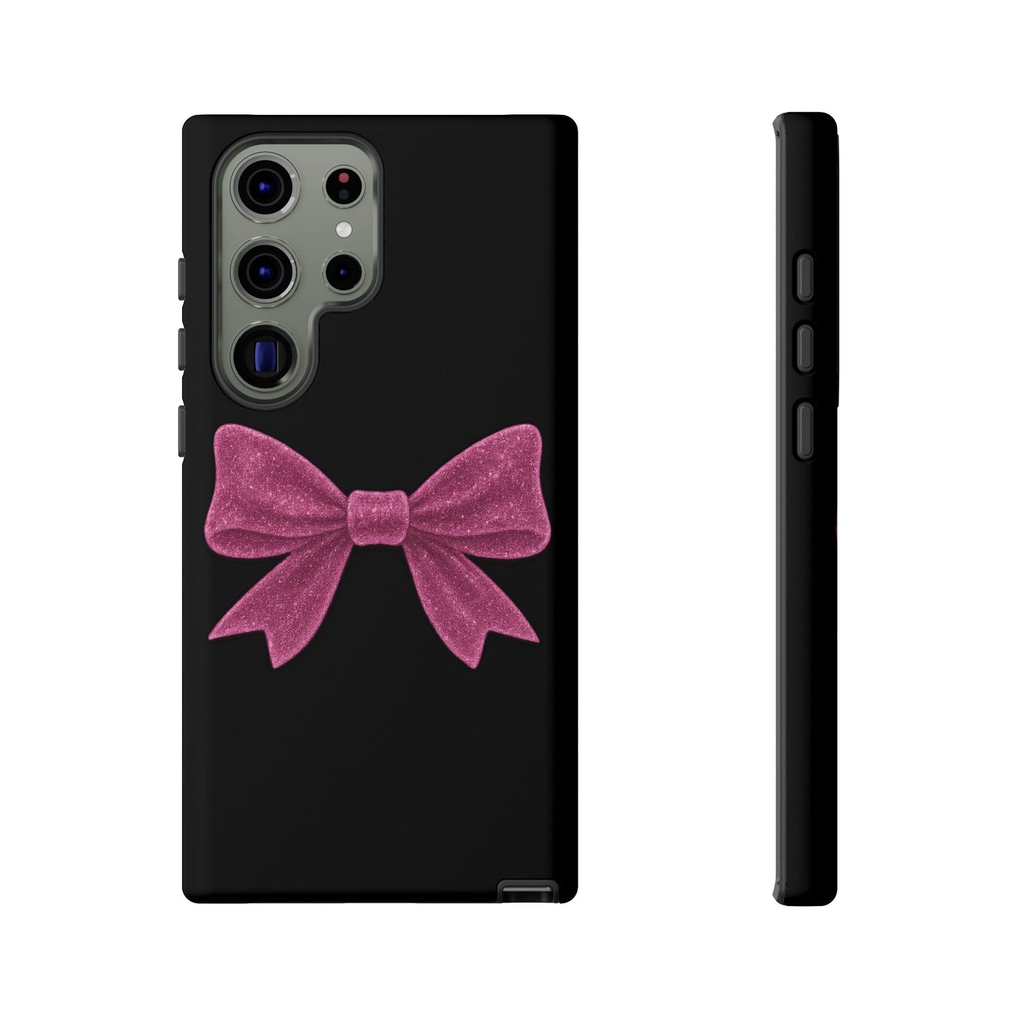 Pink Glitter Bow Samsung Case – Coquette Aesthetic Phone Cover – Girly Glossy Galaxy Case – Cute Soft Girl Tech Accessory – Kawaii Gift Idea