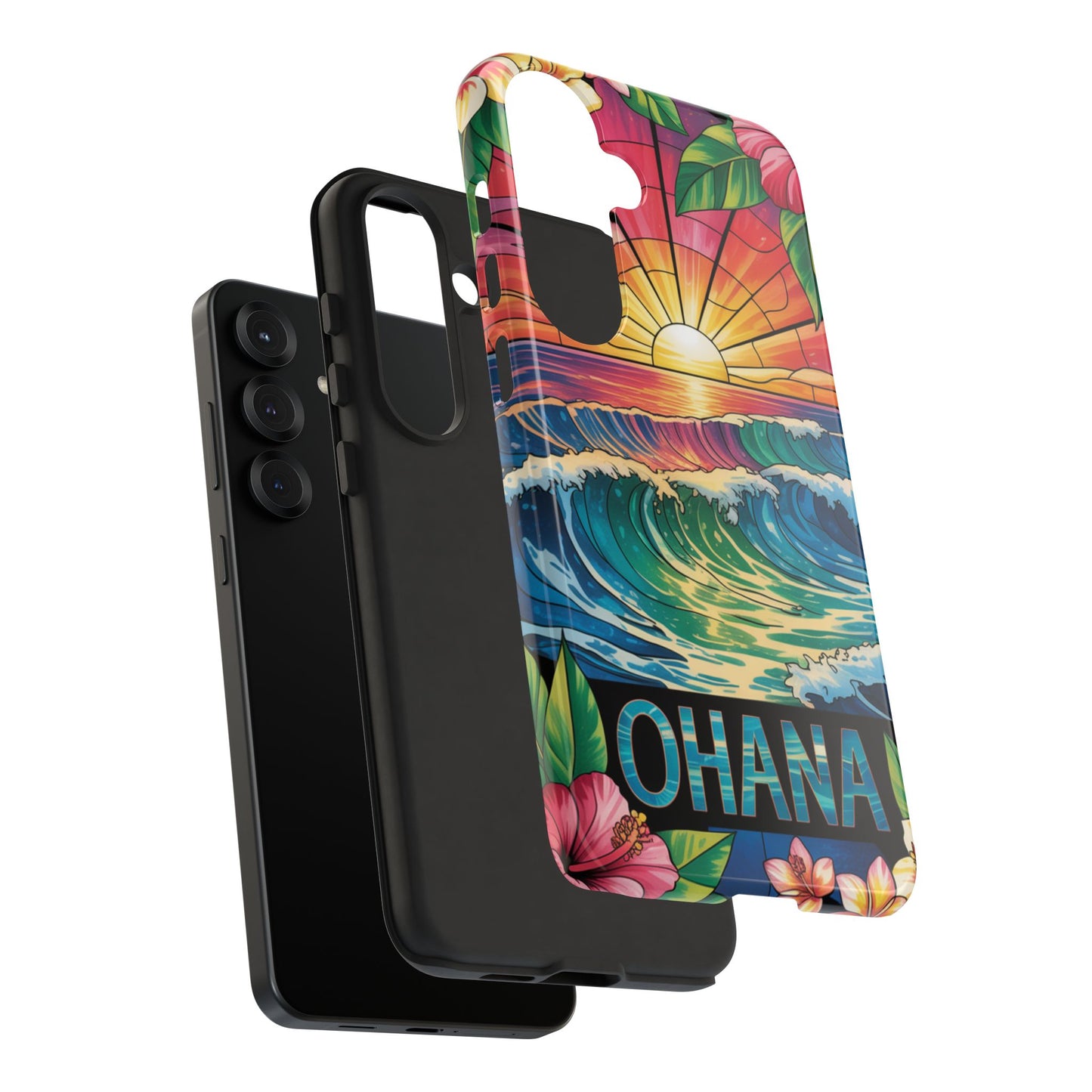 Samsung Galaxy Case Ohana Hawaiian Wave Phone Cover Sunset Tropical Beach Art Protective Case Gift for Samsung Lovers