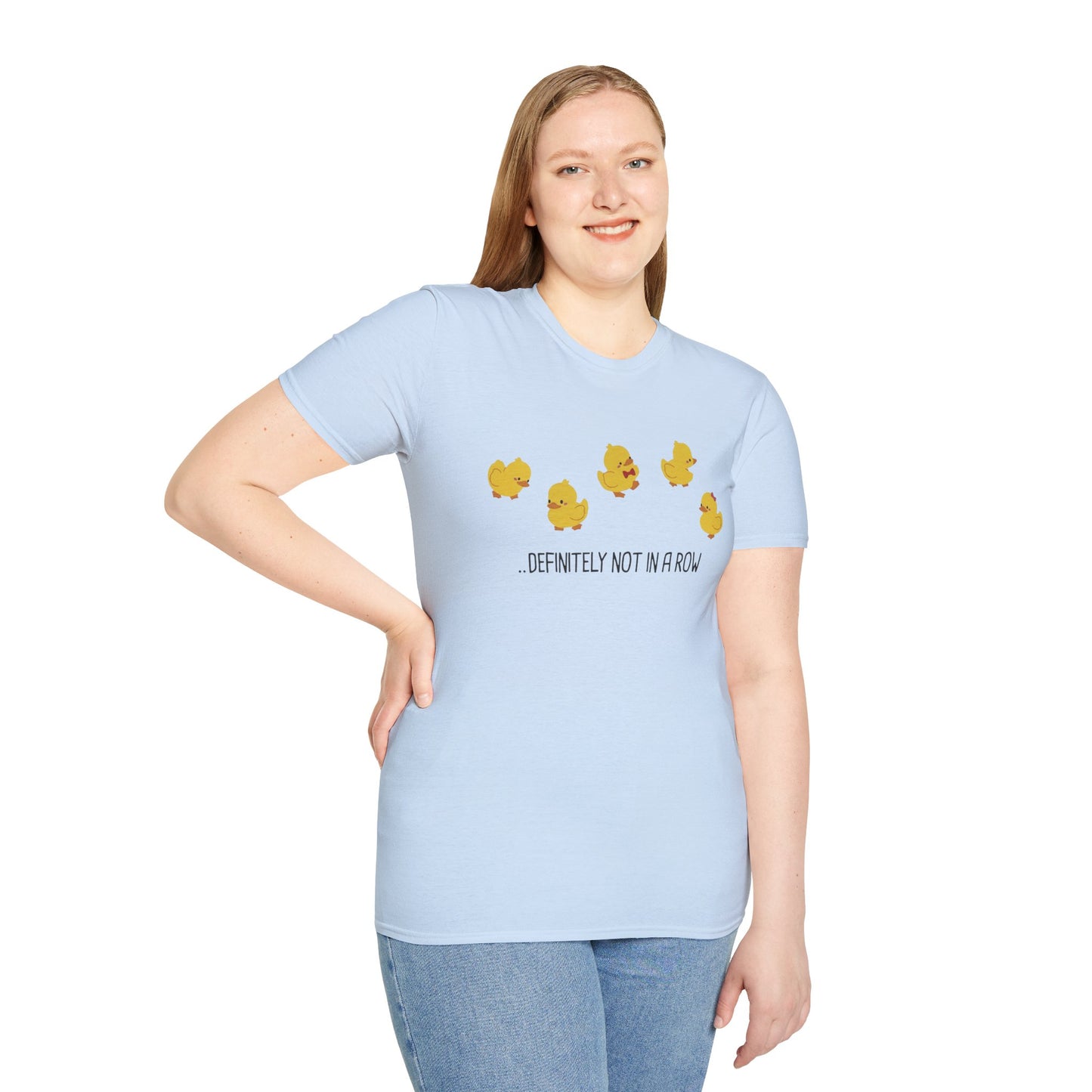 Funny “Definitely Not in a Row” Ducks Shirt, Cute Humor T-Shirt, Relatable Tee for Women & Men, Great Gift for Moms, Teachers, or Friends