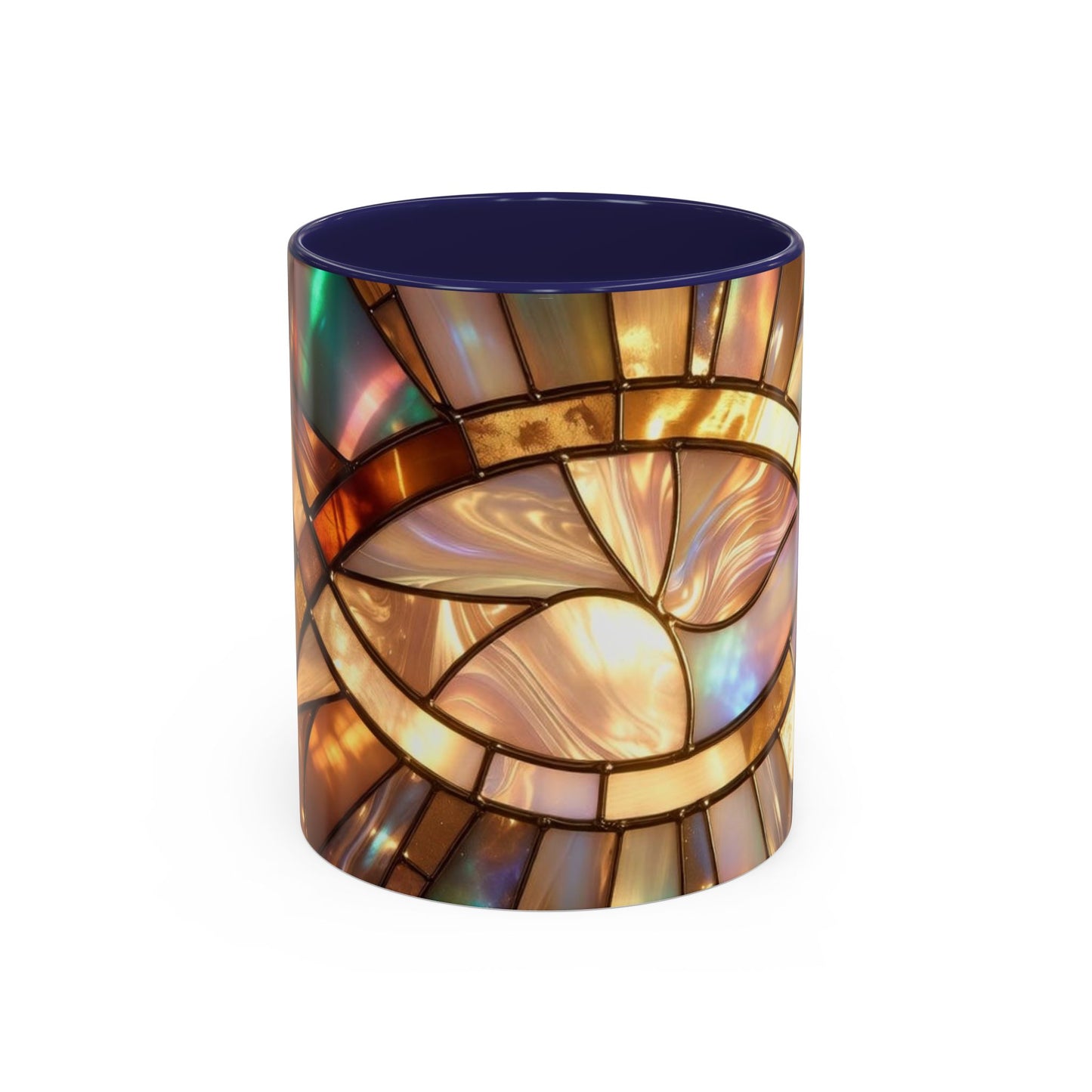 Stained Glass Ichthys Mug, Jesus Fish Christian Coffee Cup, Religious Art Mug, Faith Gift For Women, Inspirational Stained Glass Christian Symbol Design