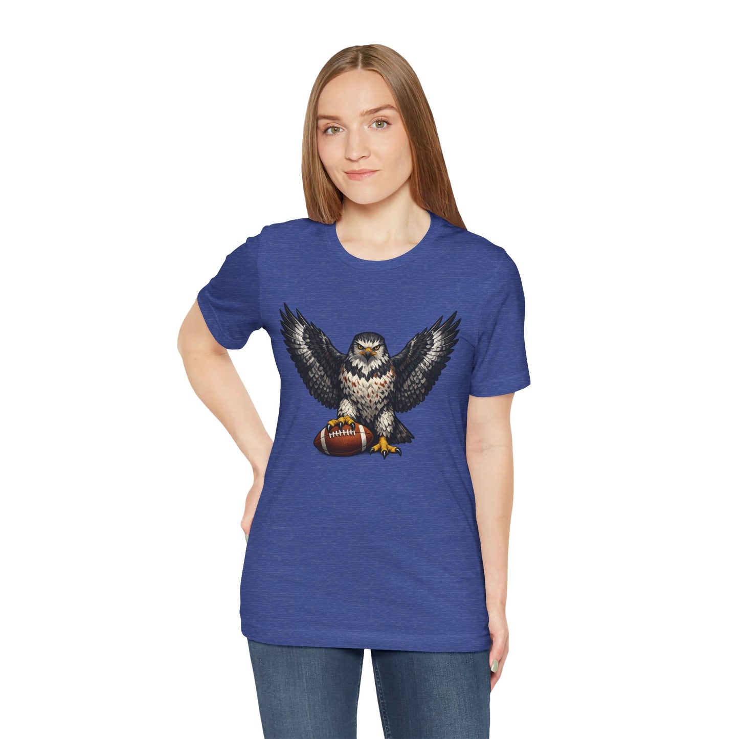 Hawk Football Shirt, Hawk Holding Football T Shirt, Hawk Mascot Tee, Football Bird Of Prey Shirt, Game Day Sports Tee, Hawk Fan Gift