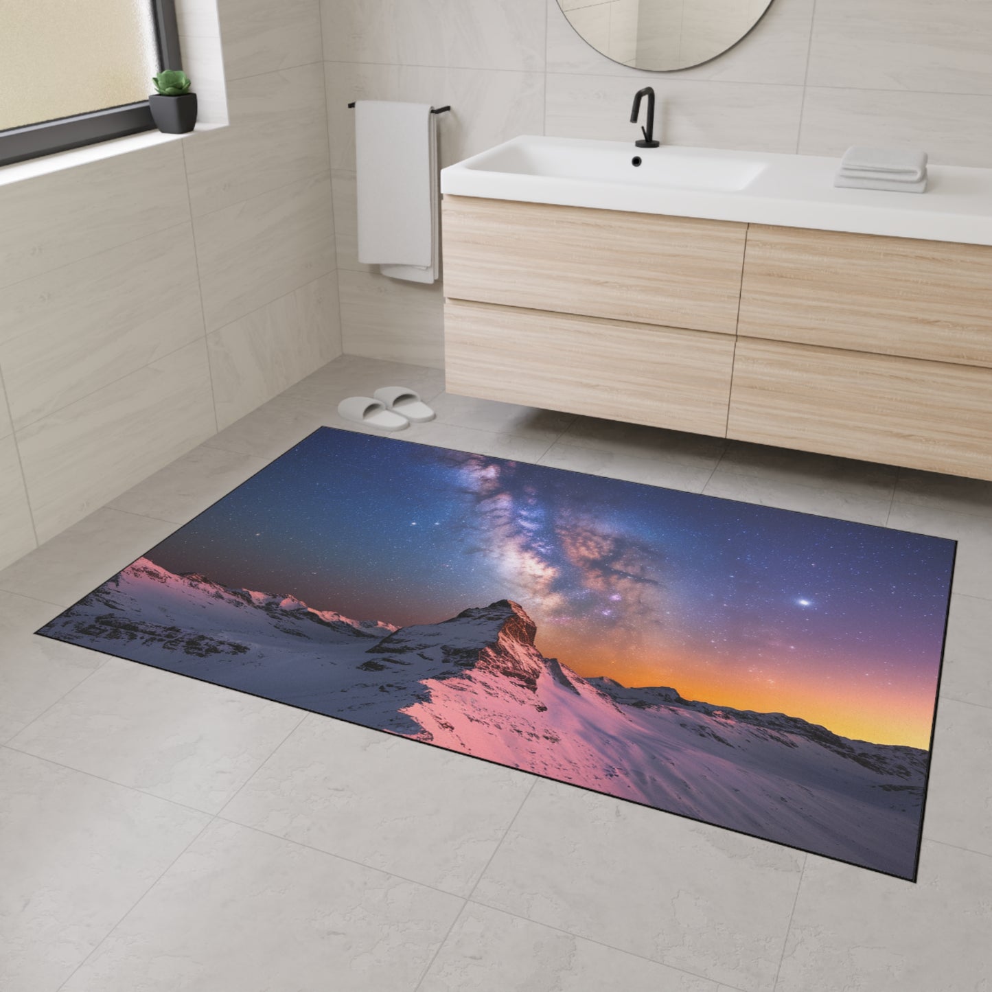 Galaxy Landscape Heavy Duty Floor Mat Home Decor Milky Way Welcome Mat Space Door Mat Office Decor