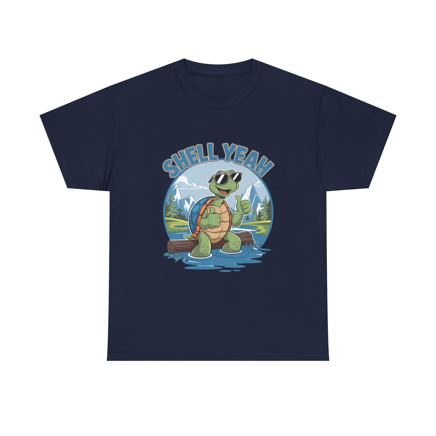 SHELL YEAH Turtle T-Shirt | Funny Cute Turtle Nature Graphic Tee | Handmade Animal Lover Gift | Eco Outdoor Adventure Shirt