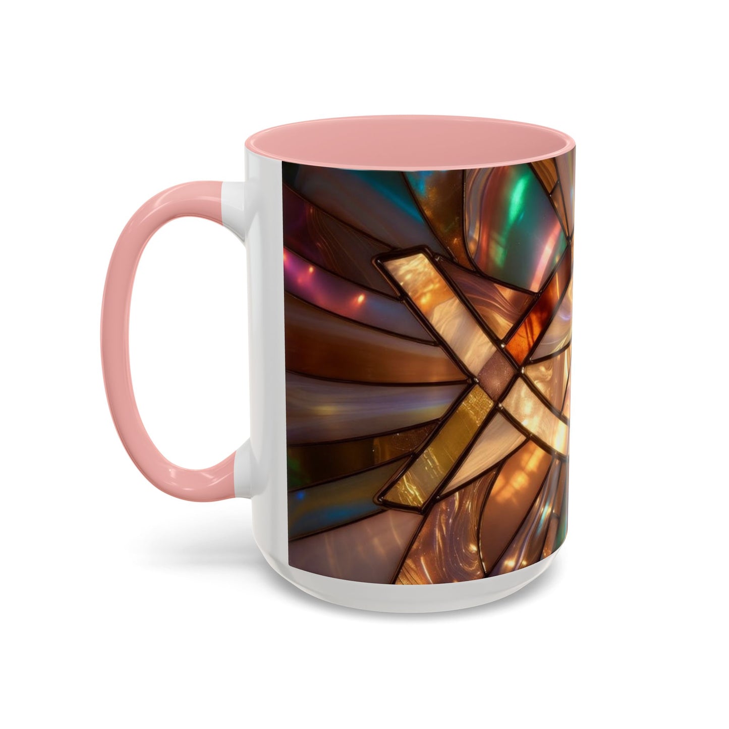 Stained Glass Ichthys Mug, Jesus Fish Christian Coffee Cup, Religious Art Mug, Faith Gift For Women, Inspirational Stained Glass Christian Symbol Design