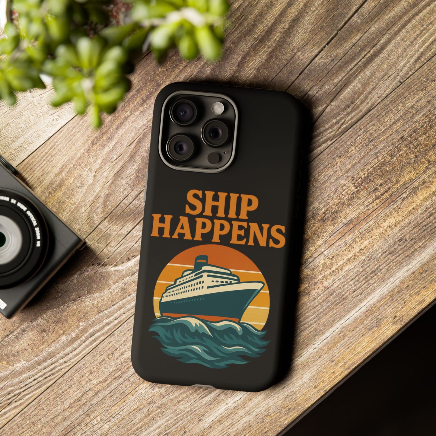 iPhone Case Ship Happens Sunset Cruise Case Gift for Travel Lovers Nautical Phone Case Cruise Accessory