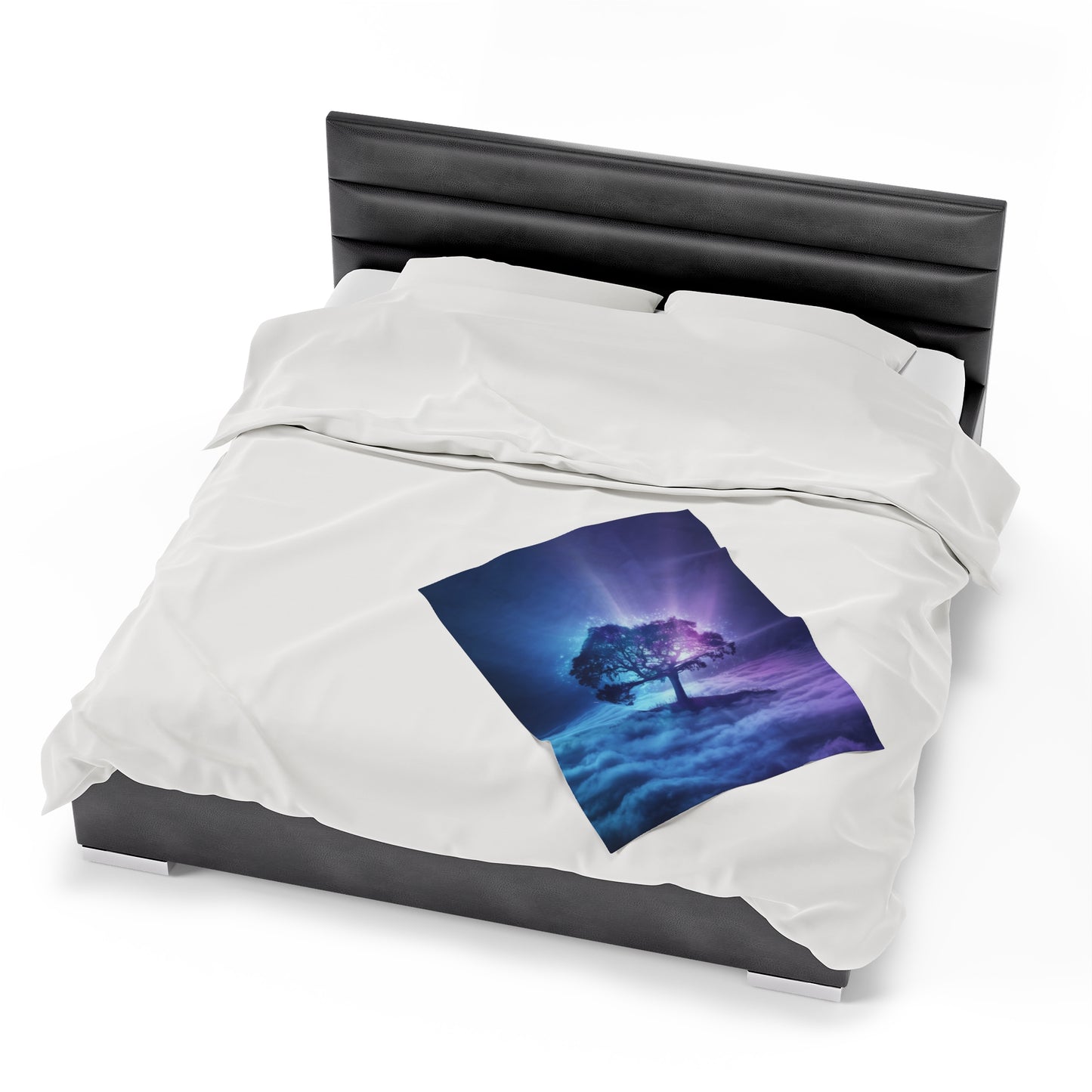 Plush Blanket Dreamy Tree in the Clouds Design