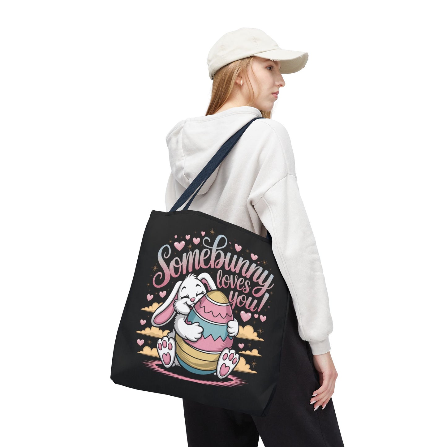 Easter Bunny Tote Bag Somebunny Loves You Easter Bag Bunny