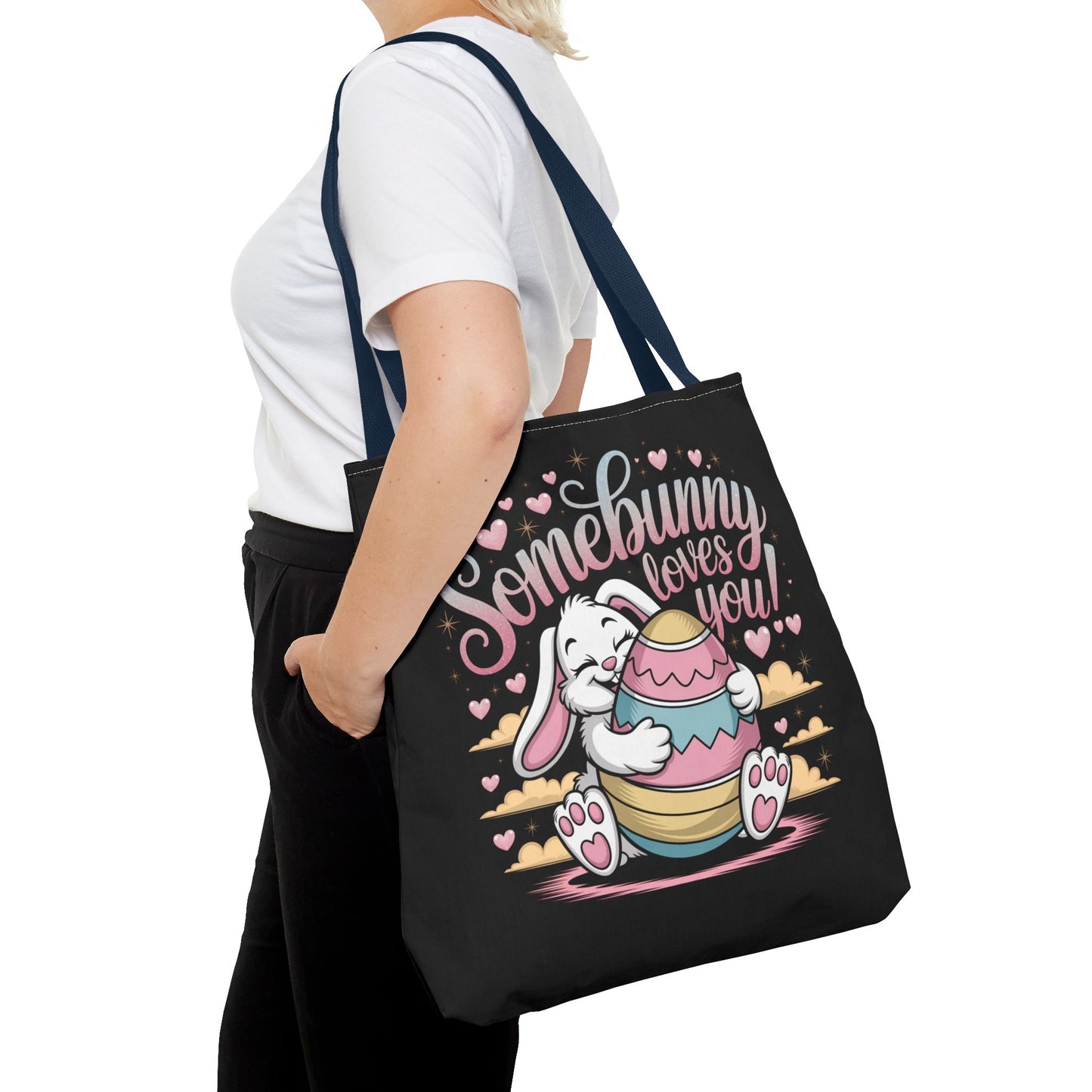 Easter Bunny Tote Bag Somebunny Loves You Easter Bag Bunny
