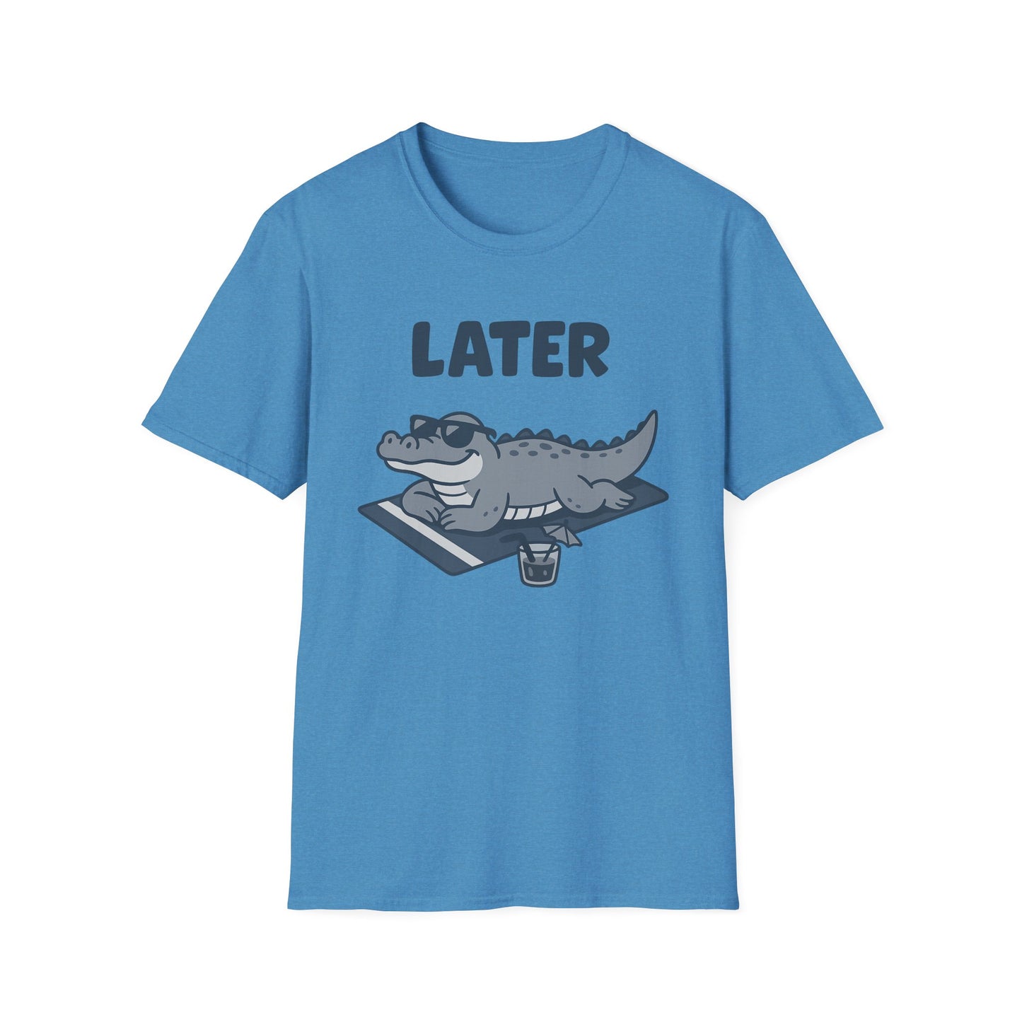 Later Gator Lounge Graphic Tee - Funny Alligator T-Shirt, Summer Vacation Humor, Cute Animal Tee, Relax Gift for Him and Her