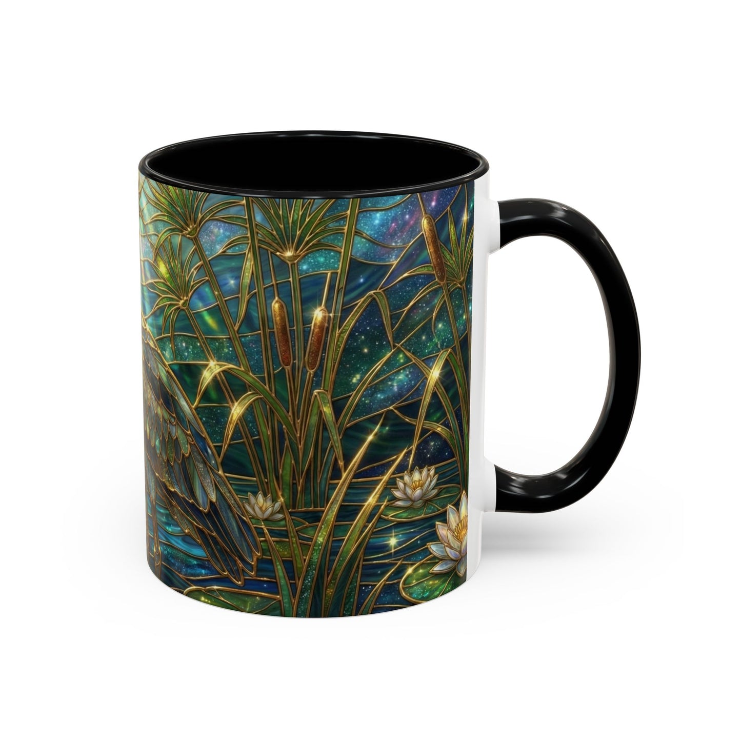 Shoebill Stork Mug, Stained Glass Bird Art, Prehistoric Animal Gift, Swamp Nature Coffee Cup, Galaxy Night, Ornithology Lover Present