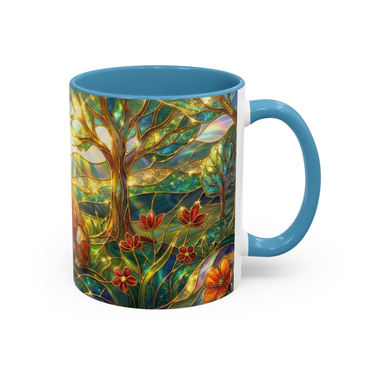 Stained Glass French Bulldog Mug, Frenchie Dog Coffee Mug, Dog Lover Gift Cup, Colorful Art Nouveau Dog Mug, Pet Lover Gift