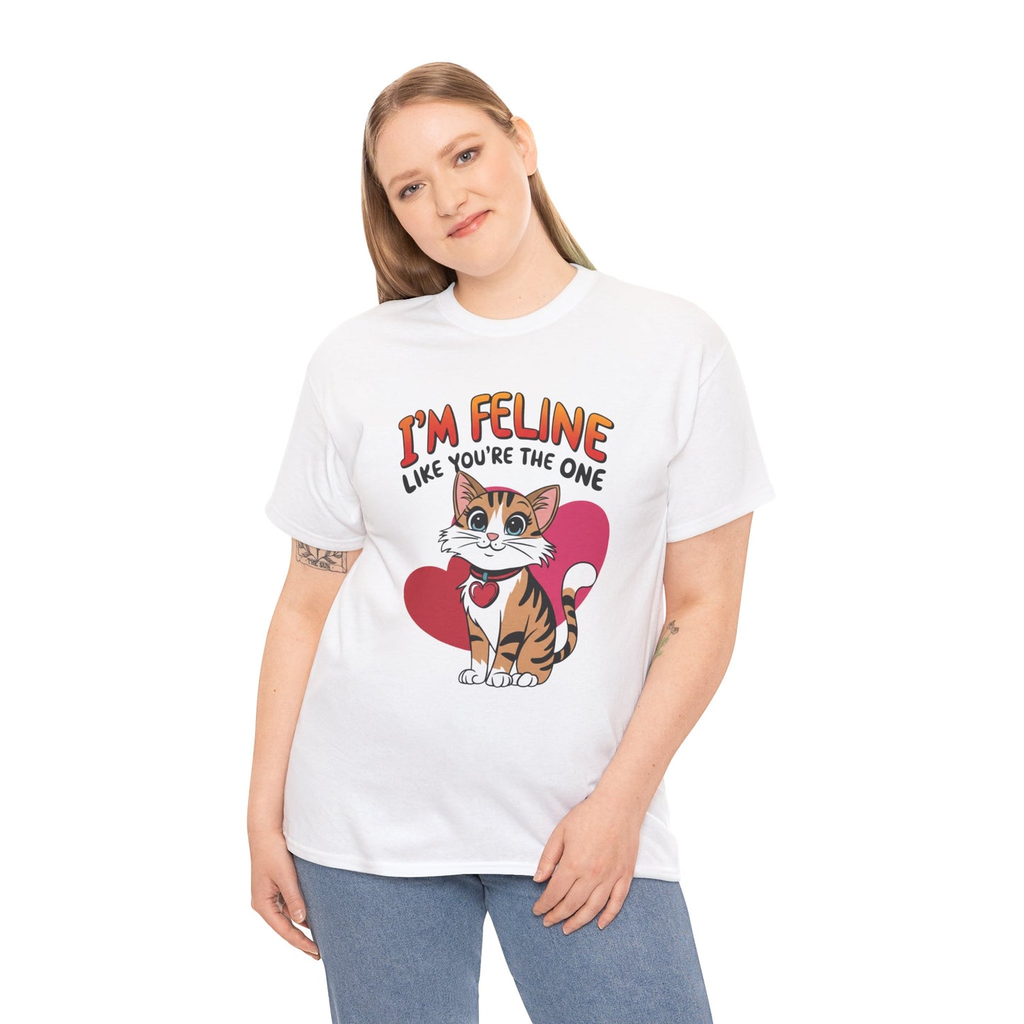 I’m Feline Like You’re The One Shirt, Cute Cat Valentine Tee, Funny Cat Love Graphic TShirt, Romantic Gift For Her Him, Cat Pun Shirt