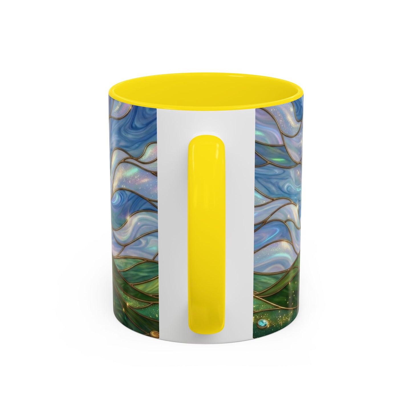 Stained Glass Rainbow Mug, Pot Of Gold Coffee Cup, St Patricks Day Gift, Whimsical Magical Art Mug, Lucky Irish Leprechaun Treasure