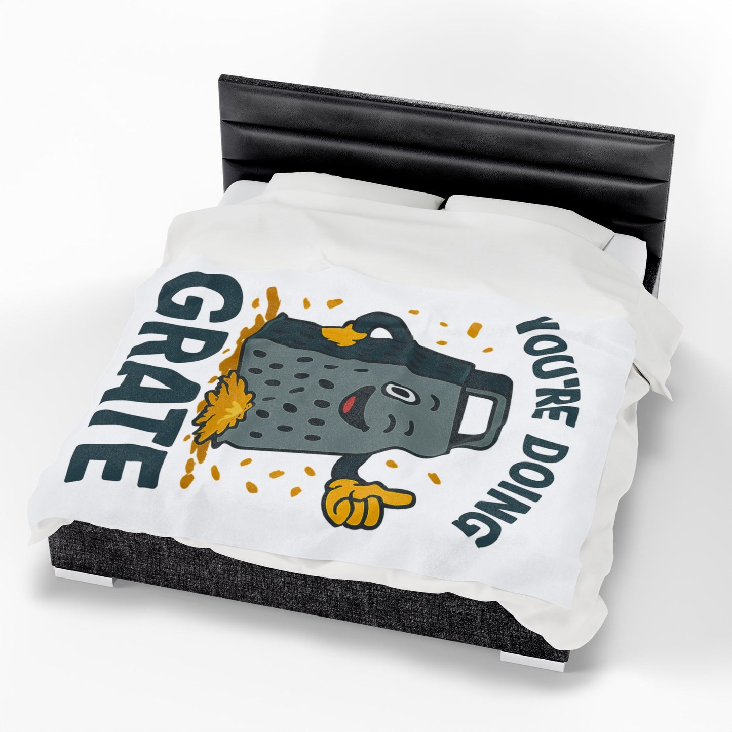 Funny "You're Doing Grate" Blanket – Cute Pun Fleece Throw for Cozy Comfort | Gift for Foodies, Friends & Cheese Lovers