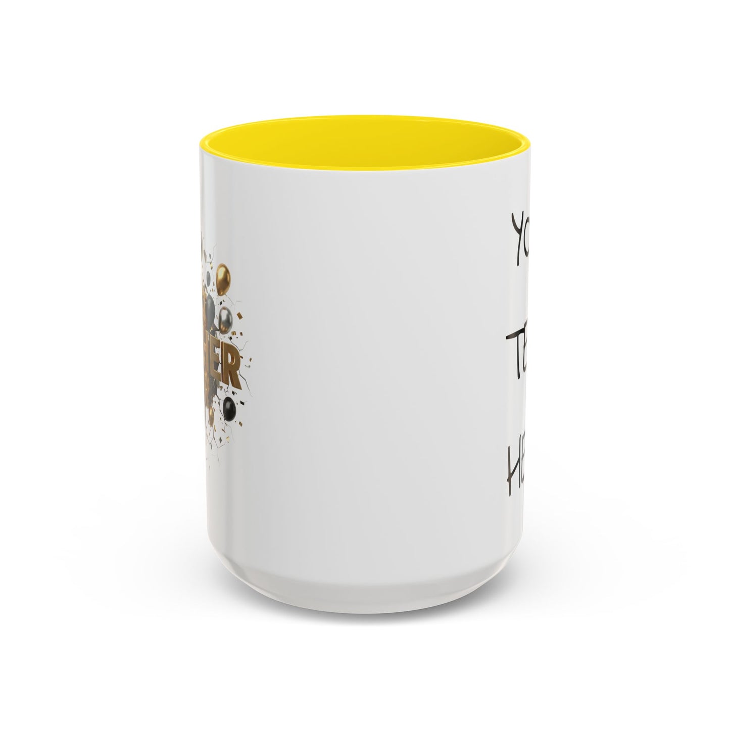 Personalized Teacher Mug, Best Teacher Ever Gift, Custom Educator Coffee Cup, 3D Gold Balloon Design, Teacher Appreciation Present