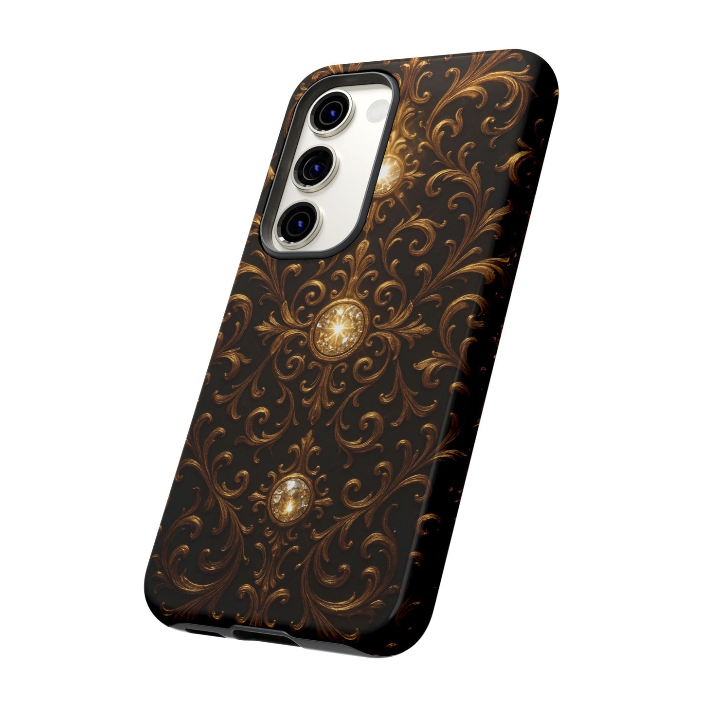 Luxury Baroque Samsung Case – Elegant Gold Ornate Floral Phone Cover for Galaxy