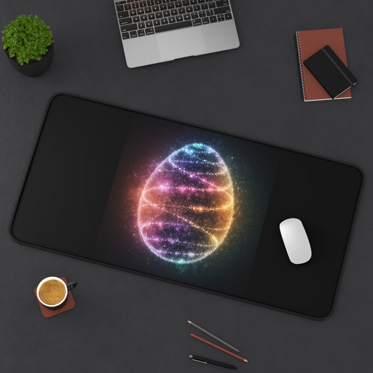 Desk Mat - Bioluminescent Easter Egg Easter Mouse Pad Easter Decor Easter Egg Office Decor