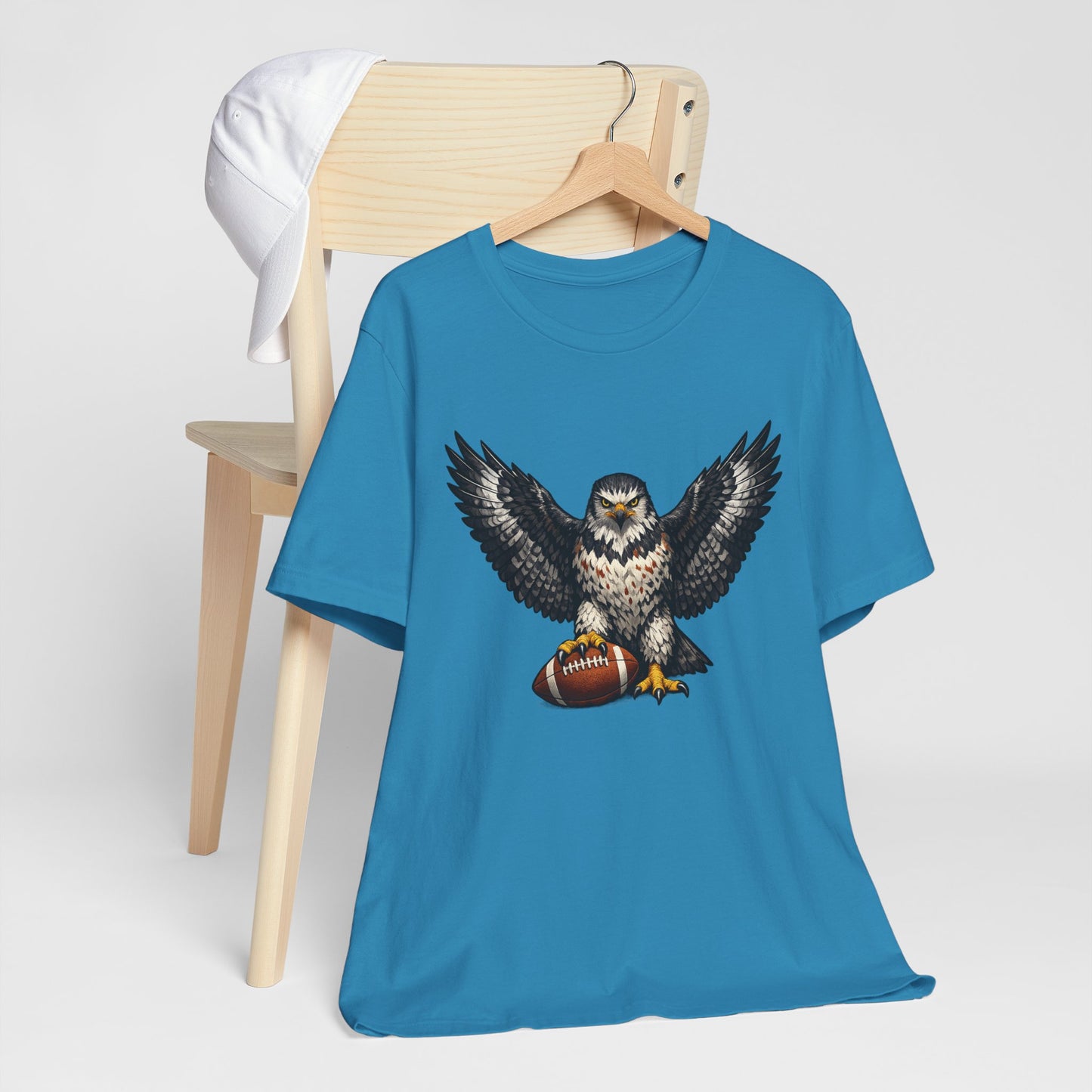 Hawk Football Shirt, Hawk Holding Football T Shirt, Hawk Mascot Tee, Football Bird Of Prey Shirt, Game Day Sports Tee, Hawk Fan Gift