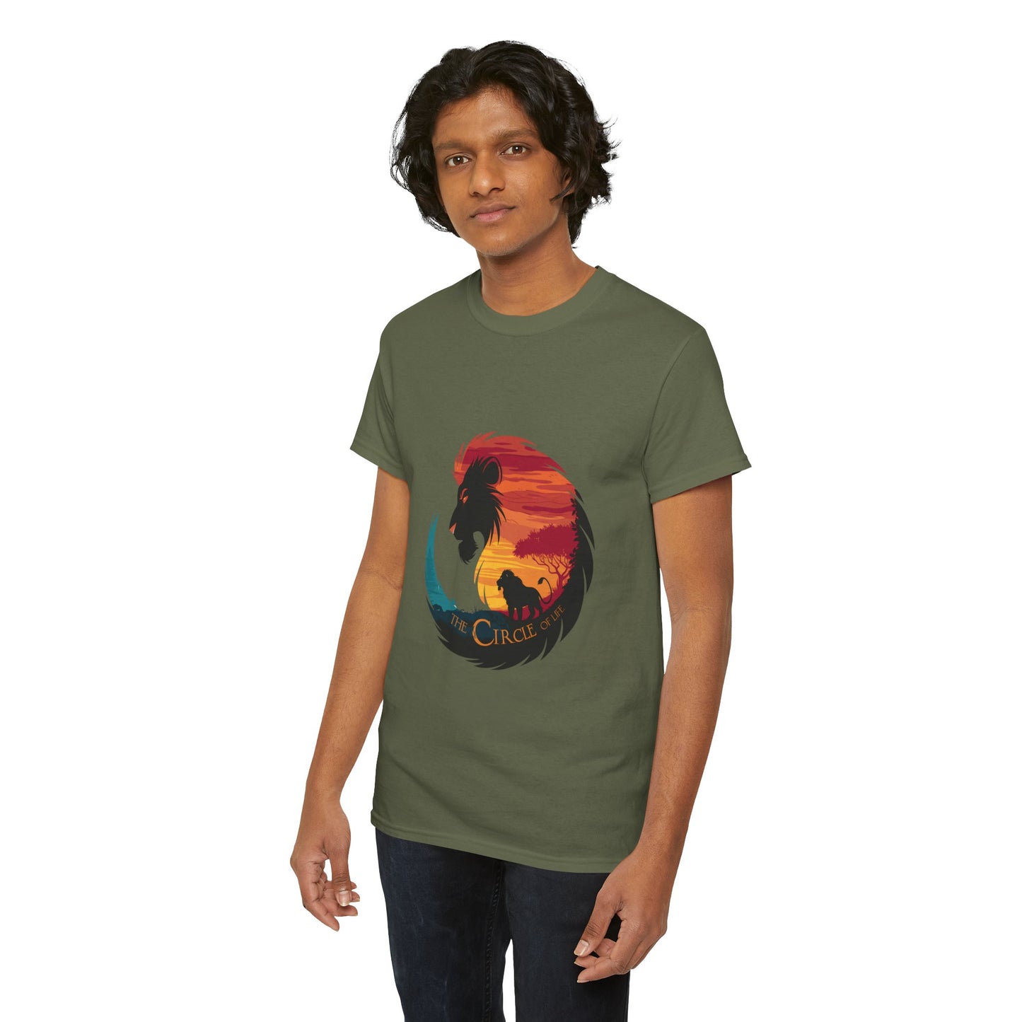 The Circle of Life Lion Shirt – Sunset Safari Wildlife Graphic Tee – Inspirational Nature T-Shirt for Animal Lovers & Adventure Fans