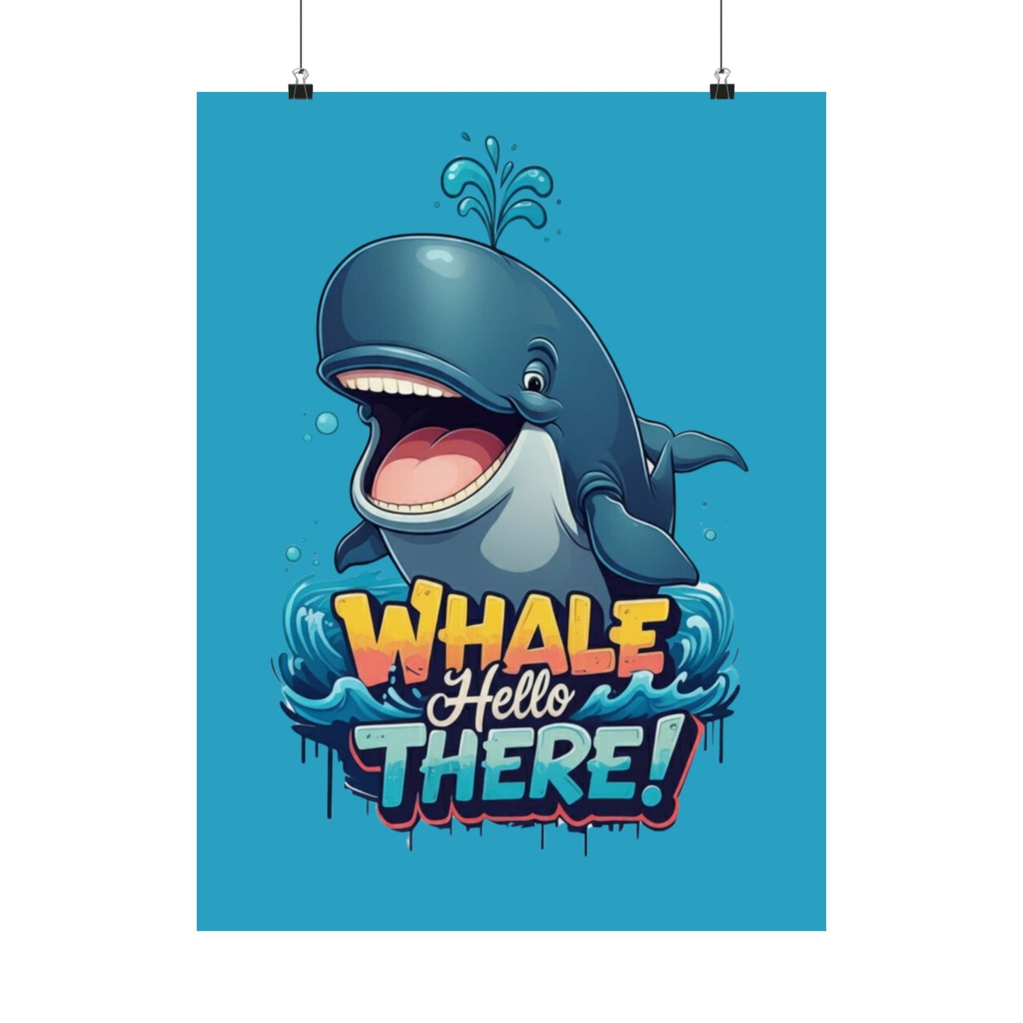 Vertical Poster - Whale Hello There Pun