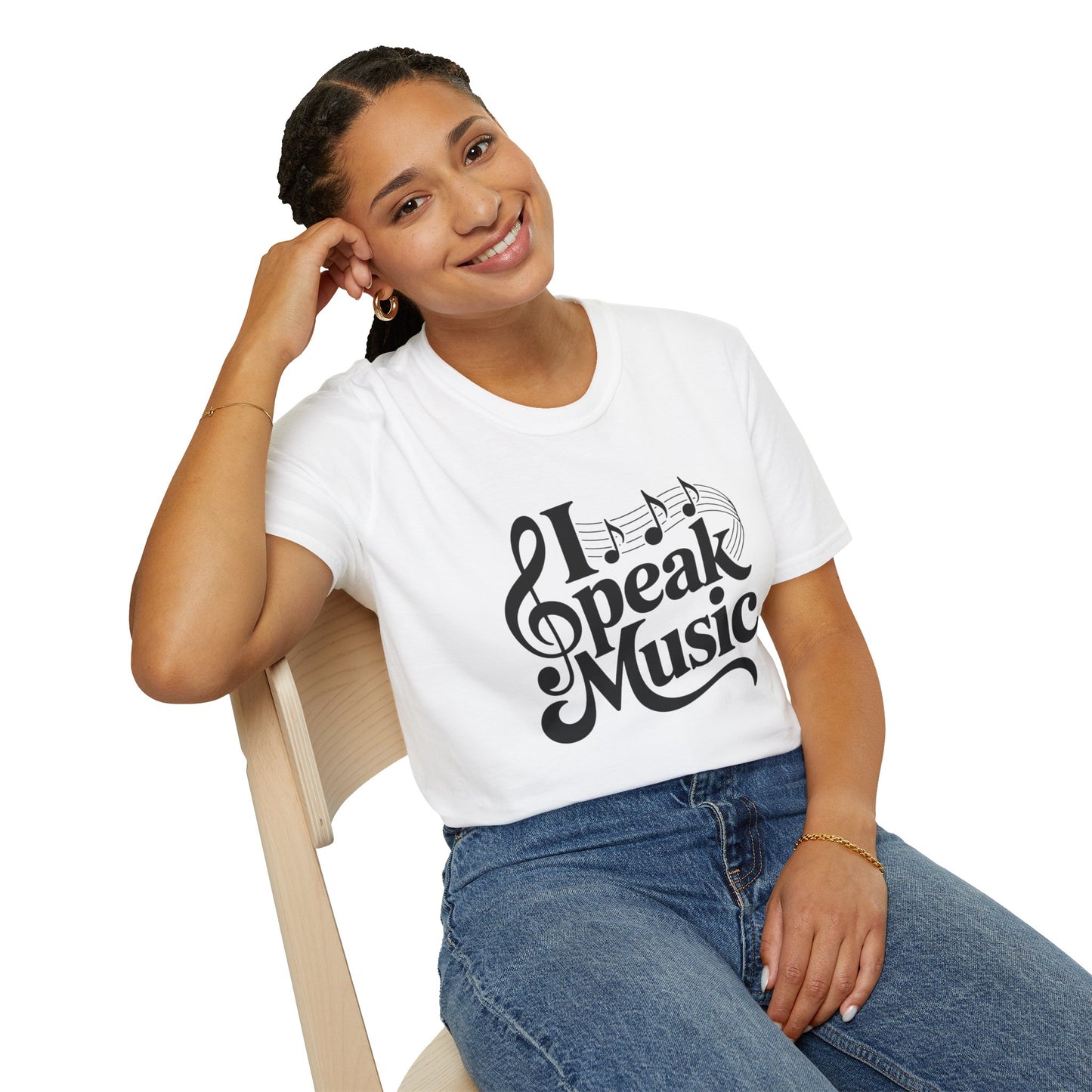 I Speak Music Shirt | Funny Music Lover T-Shirt | Gift for Musicians, Choir, Band Teachers & Music Students | Treble Clef Graphic Tee