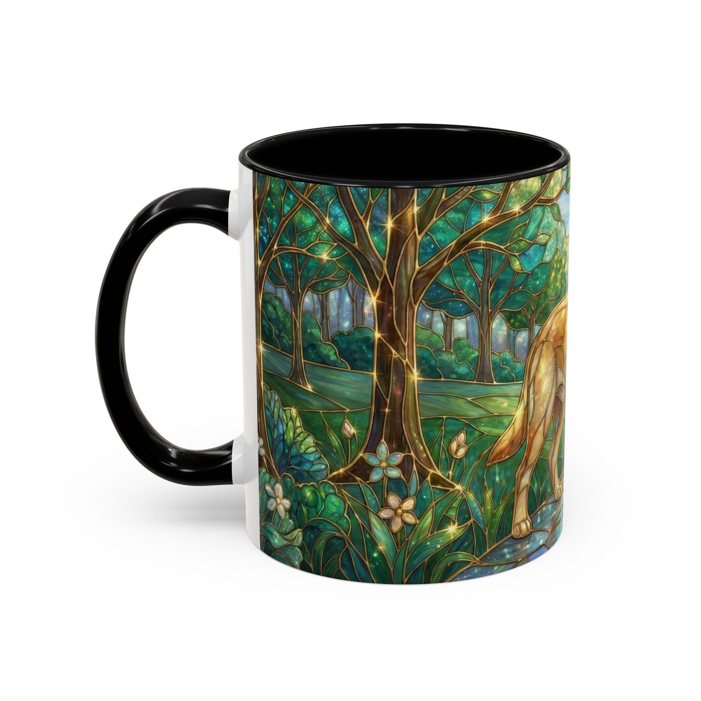 Stained Glass Labrador Mug, Dog Lover Coffee Mug, Labrador Retriever Art Cup, Pet Memorial Gift, Colorful Dog Mug, Nature Art Mug