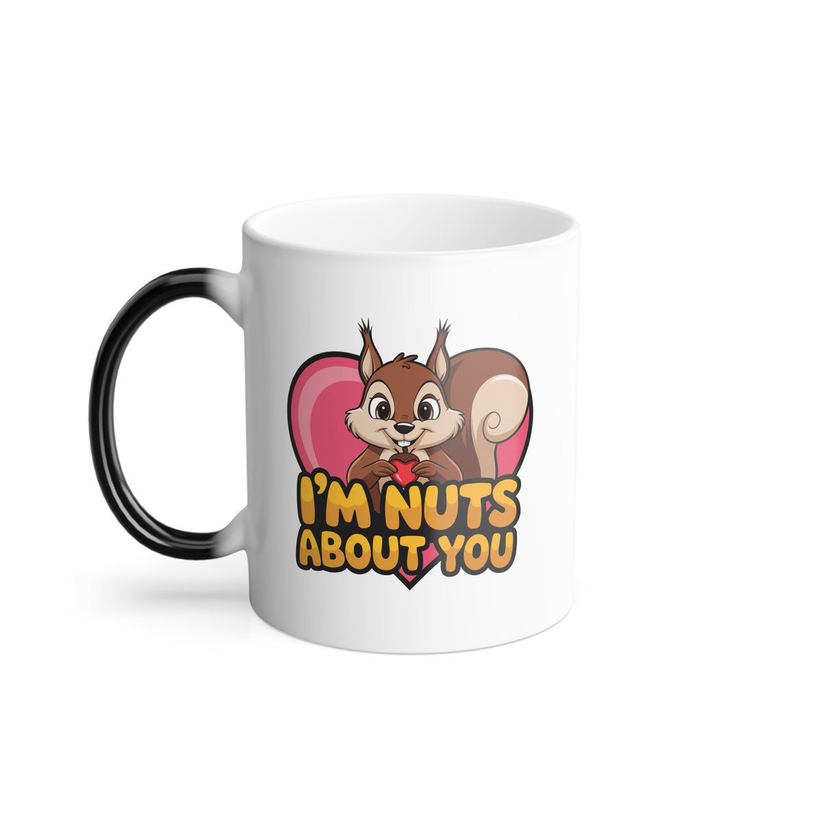 Im Nuts About You Mug, Color Changing Mug, Funny Squirrel Coffee Mug, Valentine Gift For Her Him, Cute Love Mug, Heat Reveal Cup
