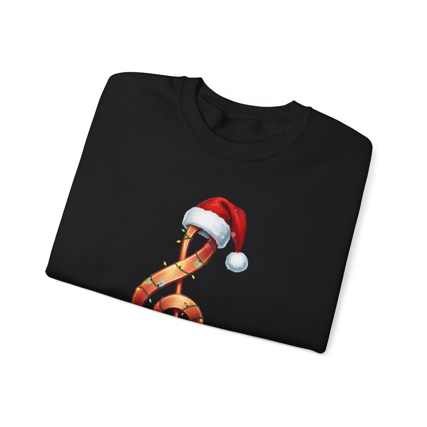 Christmas treble clef sweatshirt, music note Santa hat shirt, Christmas lights music lover sweater, musician holiday crewneck, Xmas gift
