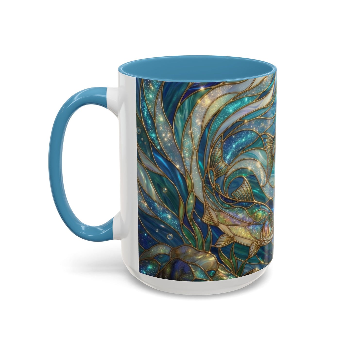 Stained Glass Fish Mug, Fishing Coffee Mug, Trout Art Mug, Fisherman Gift Cup, Wildlife Nature Mug, Angler Gift Mug