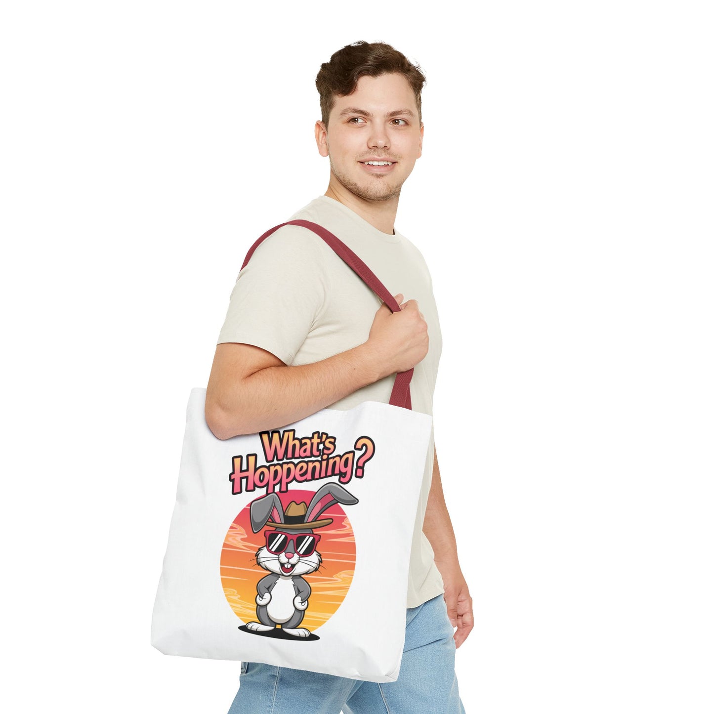Bunny Tote Bag - 'What's Hoppening'