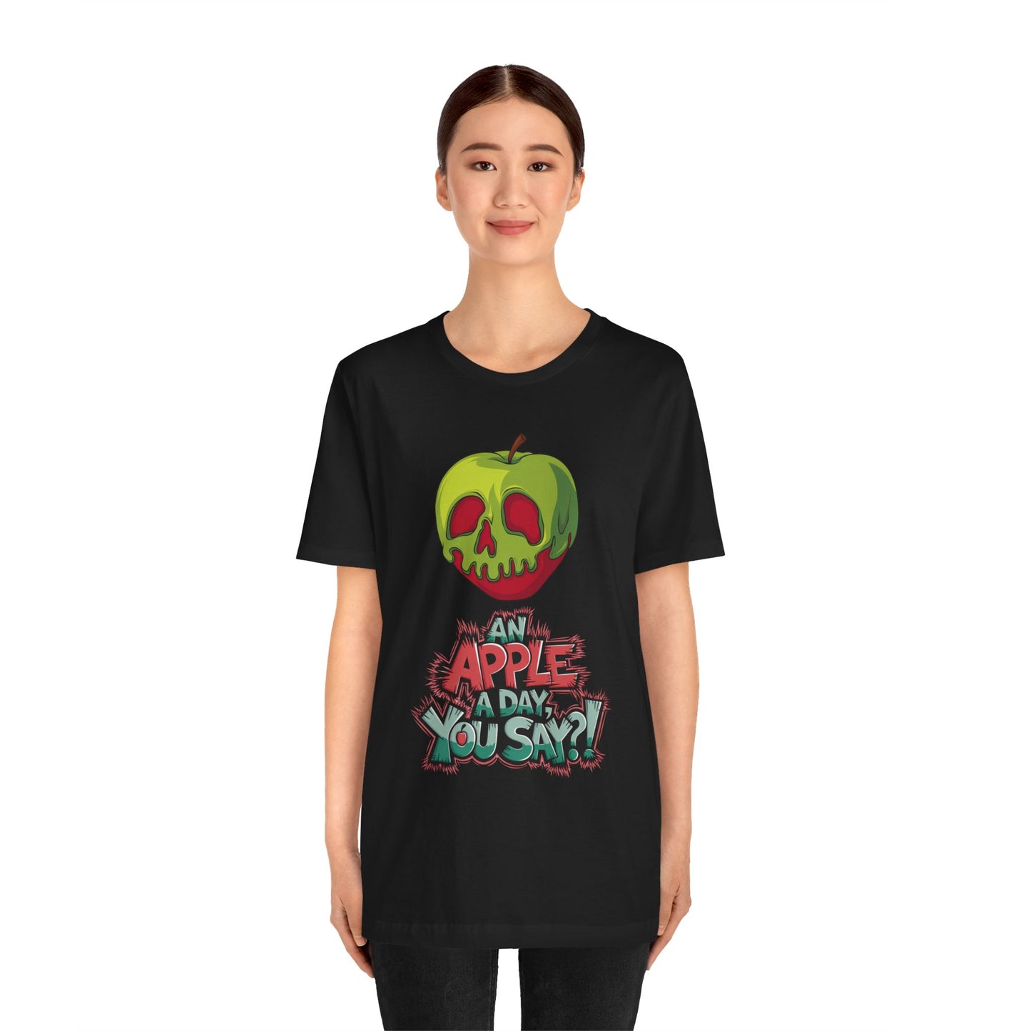 Funny Apple Skull Shirt – An Apple A Day You Say? – Grunge Fruit Tee – Y2K Nostalgia T‑Shirt – Gift for Fruit Lovers