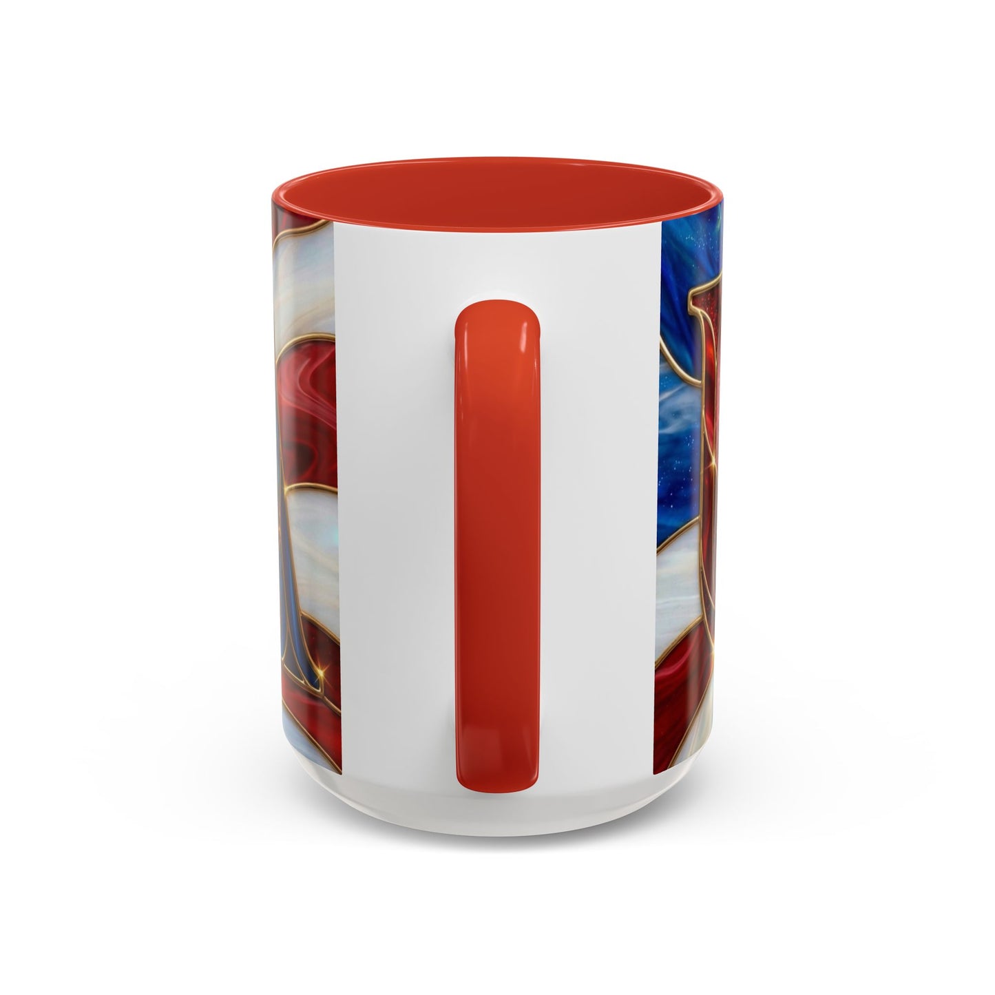 USA Patriotic Coffee Mug, Stained Glass USA Mug, Red White Blue Ceramic Mug, American Flag Style Mug, 11oz 15oz Mug