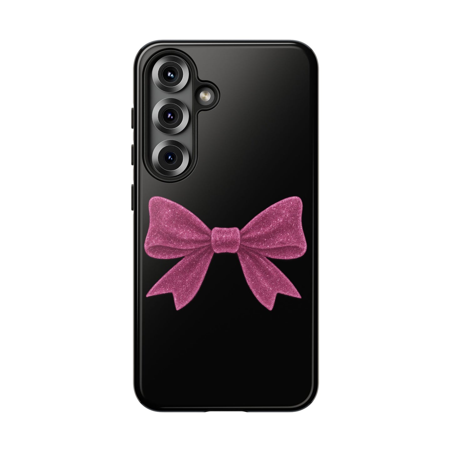 Pink Glitter Bow Samsung Case – Coquette Aesthetic Phone Cover – Girly Glossy Galaxy Case – Cute Soft Girl Tech Accessory – Kawaii Gift Idea