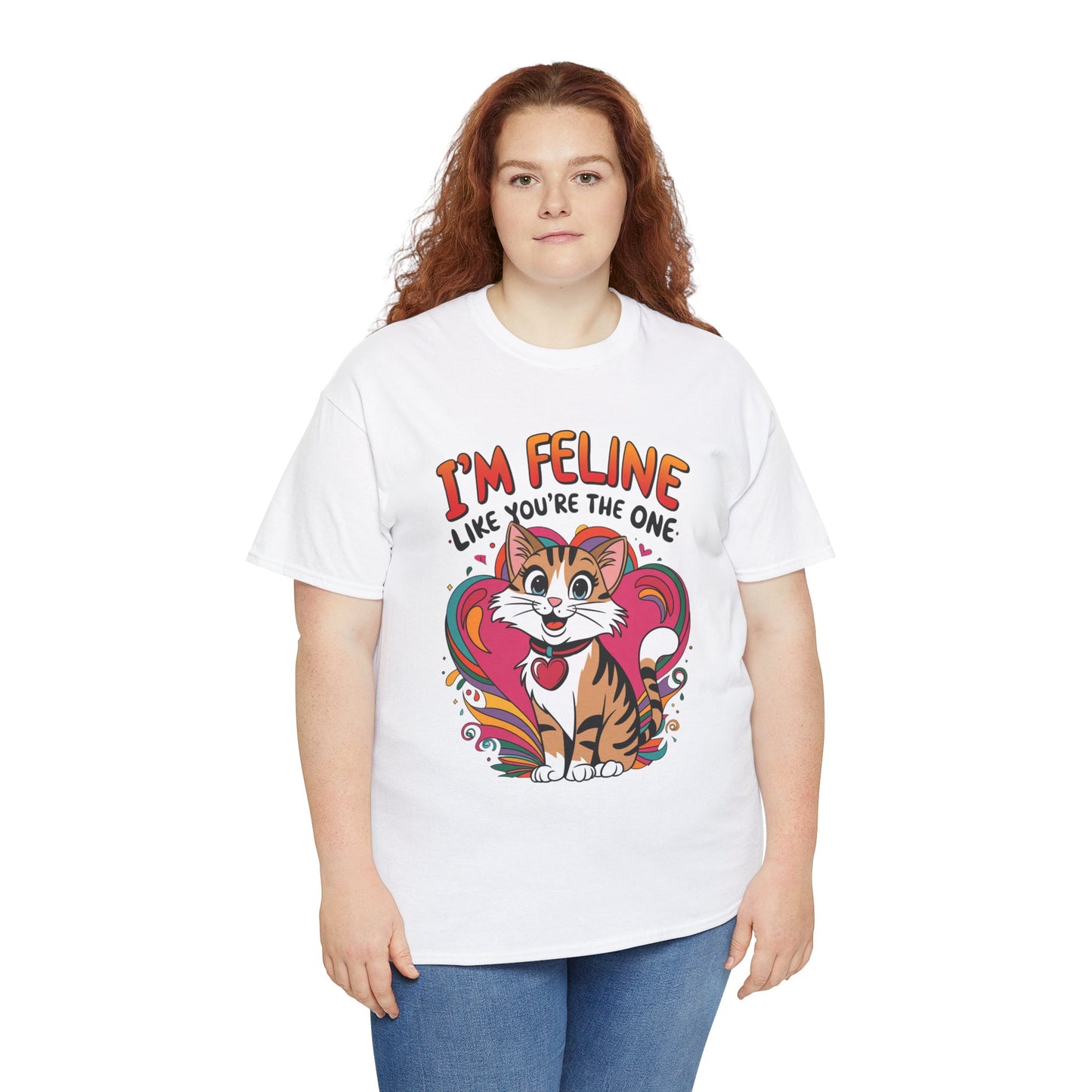 Valentines Cat Tee - Unisex Heavy Cotton