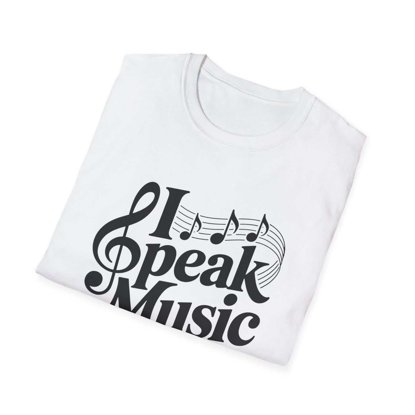 I Speak Music Shirt | Funny Music Lover T-Shirt | Gift for Musicians, Choir, Band Teachers & Music Students | Treble Clef Graphic Tee