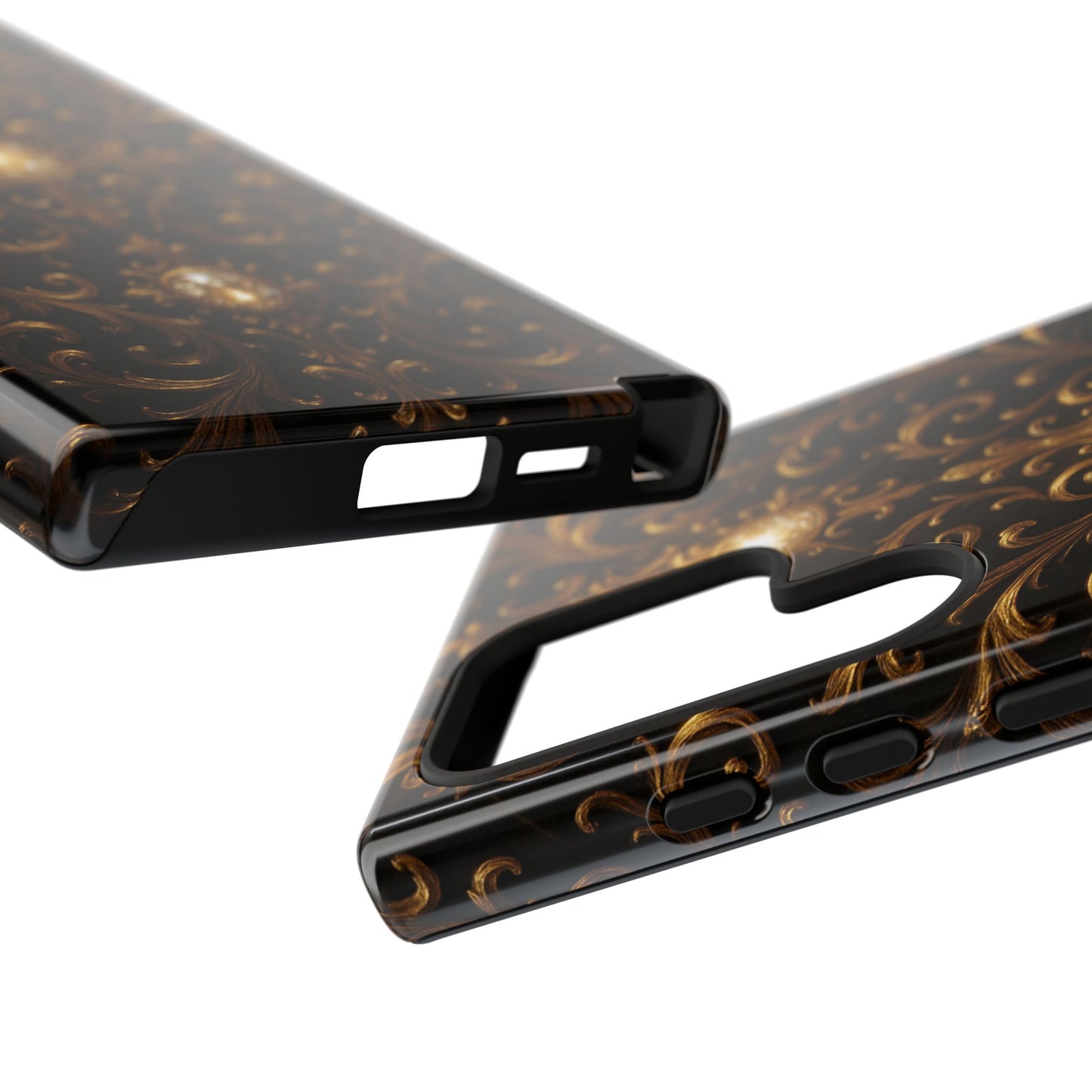 Luxury Baroque Samsung Case – Elegant Gold Ornate Floral Phone Cover for Galaxy