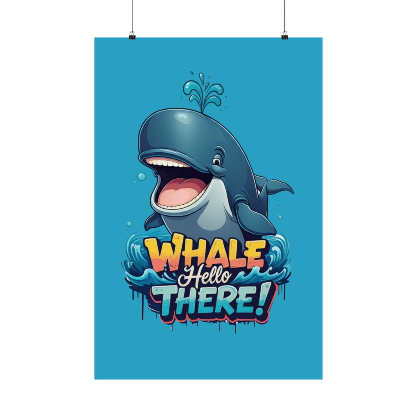 Vertical Poster - Whale Hello There Pun