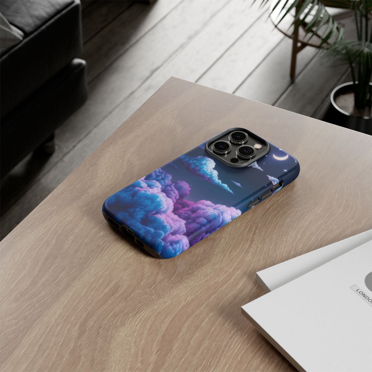 Dreamy Clouds & Moon Tough iPhone Case