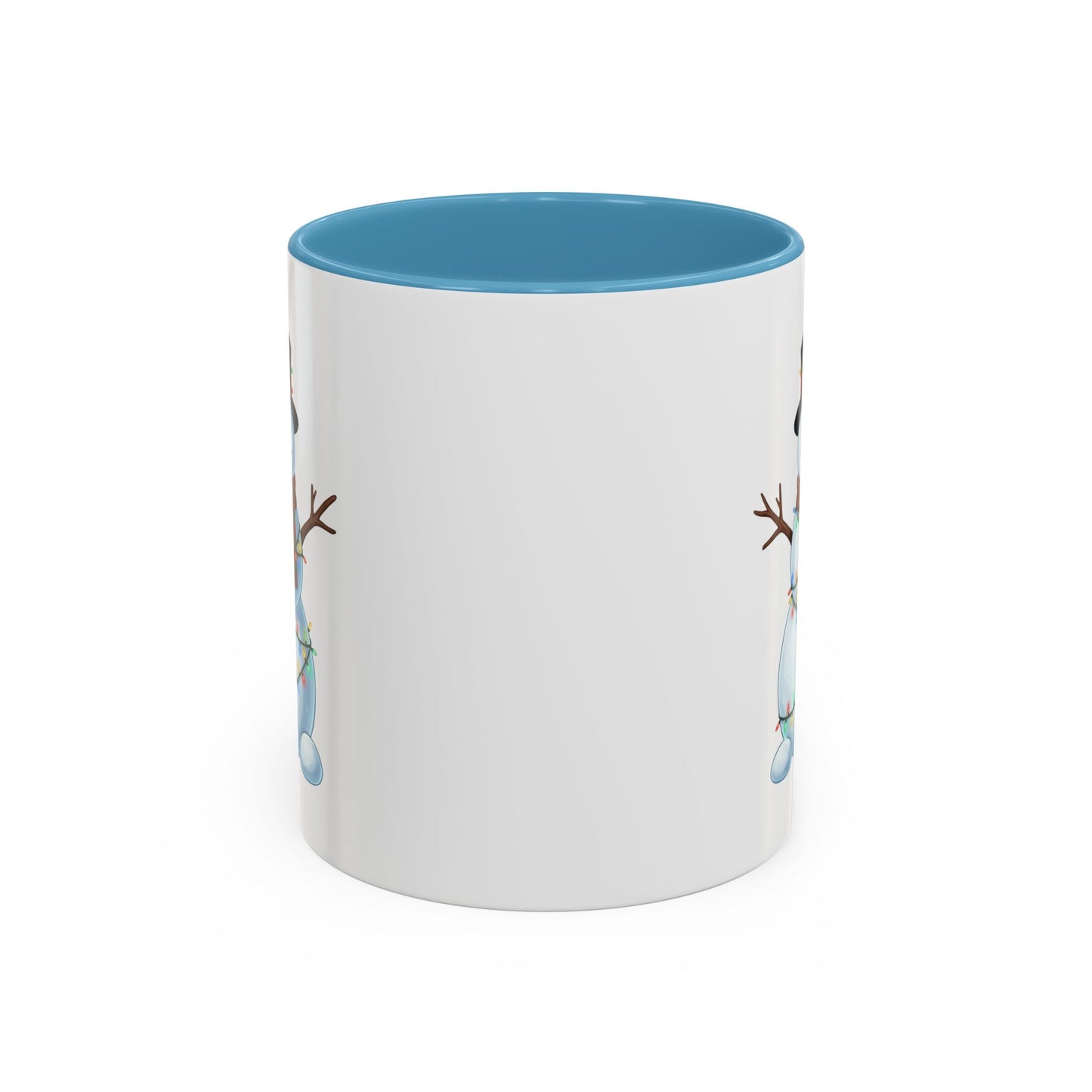 Snowman Christmas Mug, Snowman Wrapped in Lights Mug, Holiday Coffee Cup, Cute Winter Snowman Cup, Christmas Gift Mug, Xmas Cocoa Mug