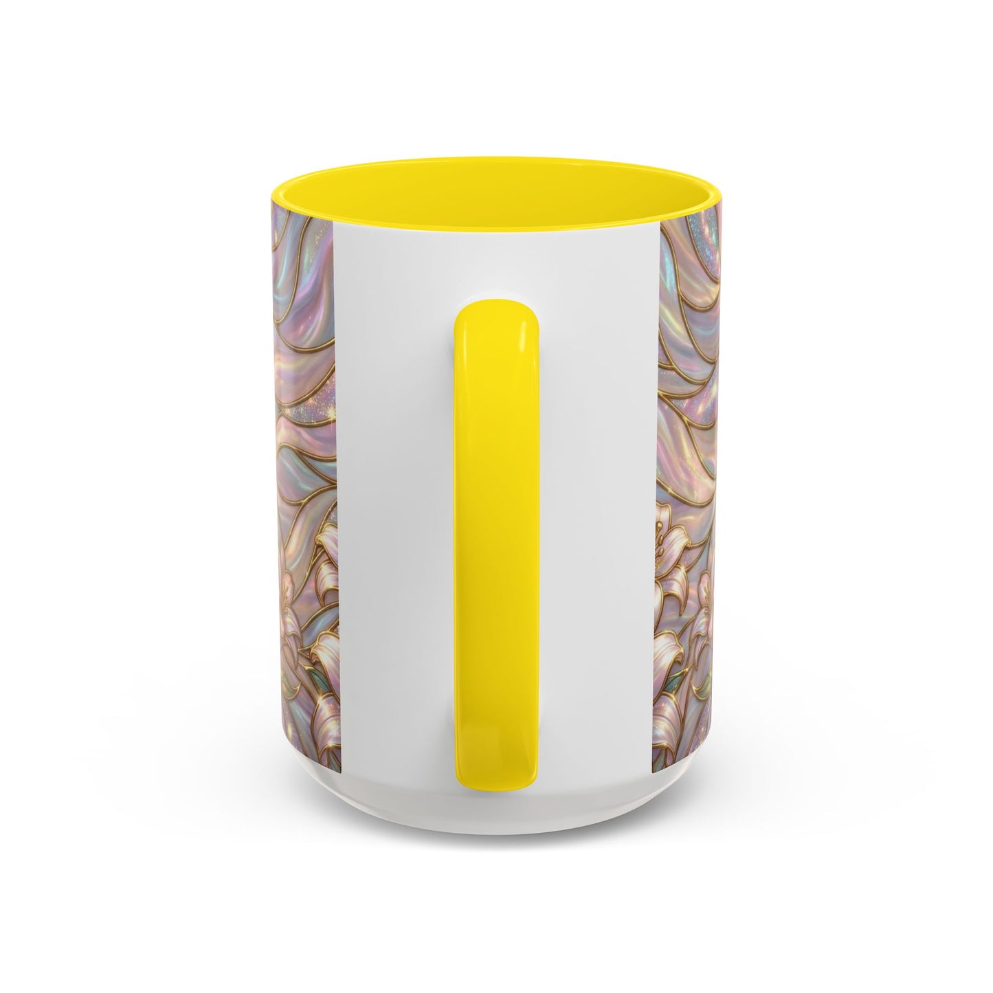 Stained Glass Cross Mug, Easter Lily Coffee Cup, Christian Gift for Women, Pastel Religious Drinkware, Dove and Faith Cup, Spiritual