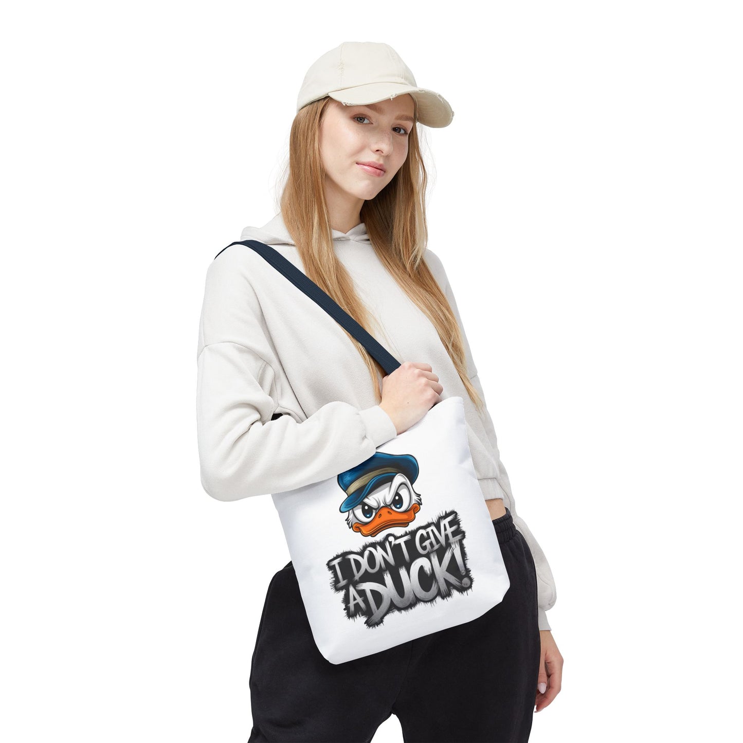 Funny Grumpy Duck Tote Bag | I Don’t Give A Duck Canvas Tote | Eco Reusable Cotton Gift Tote | Cute Animal Humor Market Bag