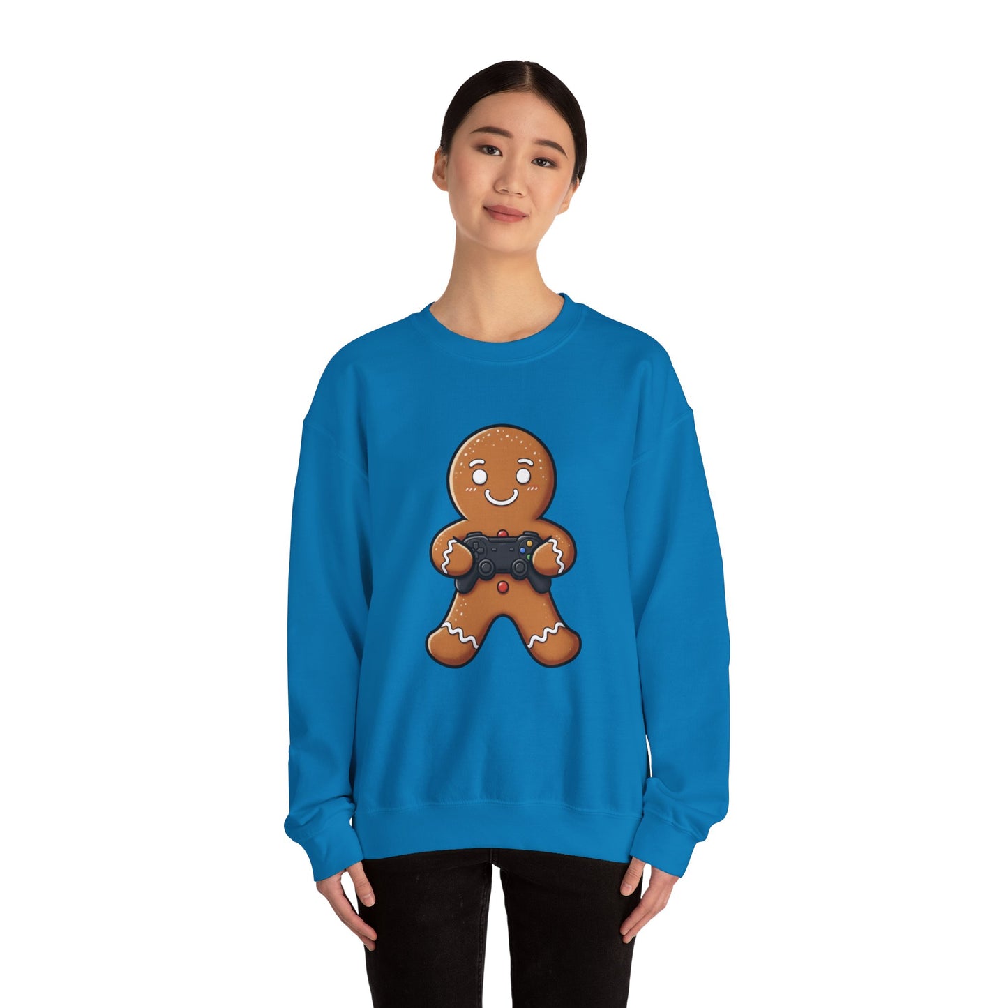 Gamer Gingerbread Sweatshirt | Funny Christmas Sweater | Cute Holiday Crewneck for Gamers | Cozy Unisex Winter Gift
