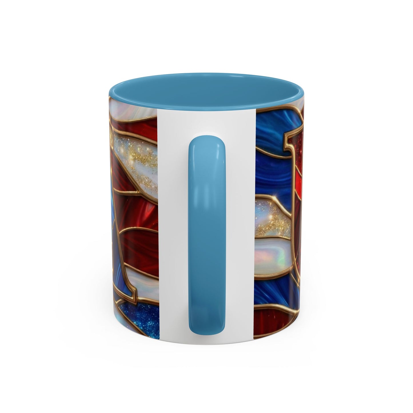 USA Patriotic Coffee Mug, Stained Glass USA Mug, Red White Blue Ceramic Mug, American Flag Style Mug, 11oz 15oz Mug