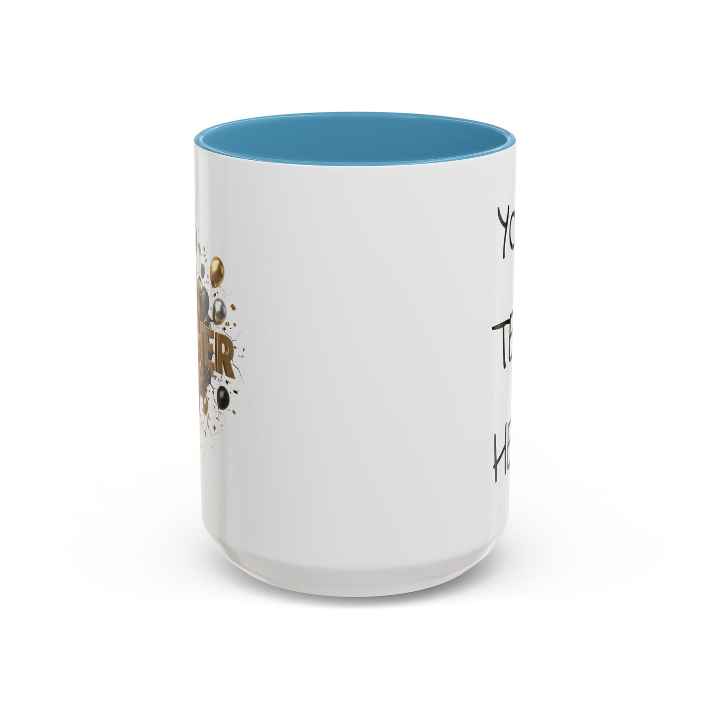 Personalized Teacher Mug, Best Teacher Ever Gift, Custom Educator Coffee Cup, 3D Gold Balloon Design, Teacher Appreciation Present