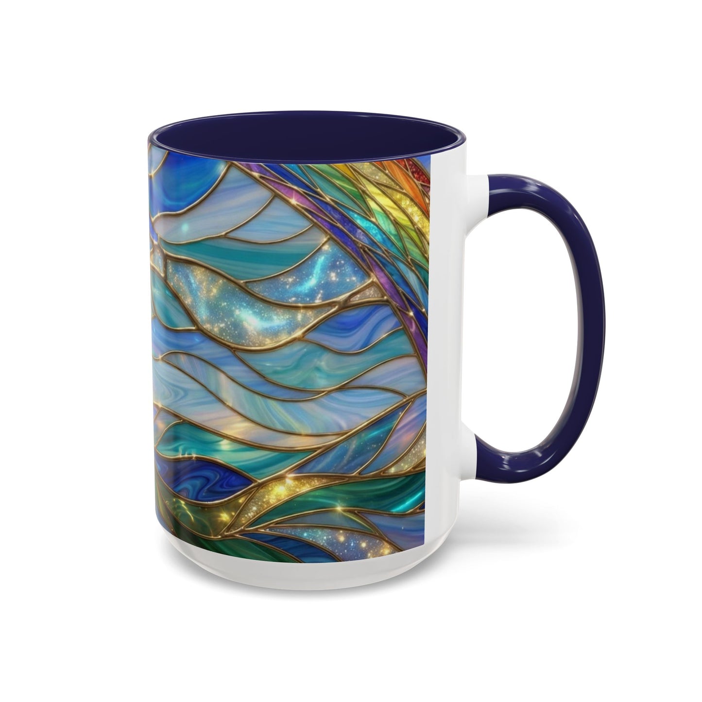 Stained Glass Rainbow Mug, Pot Of Gold Coffee Cup, St Patricks Day Gift, Magical Fantasy Tea Cup, Lucky Irish Leprechaun, Colorful Art