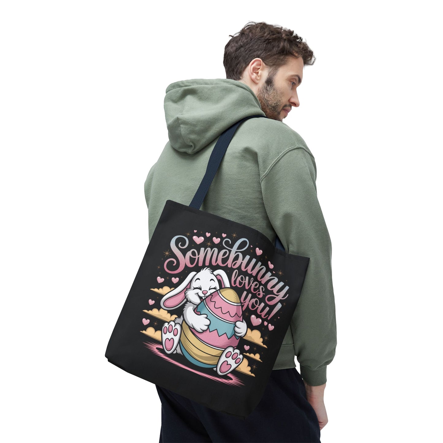 Easter Bunny Tote Bag Somebunny Loves You Easter Bag Bunny