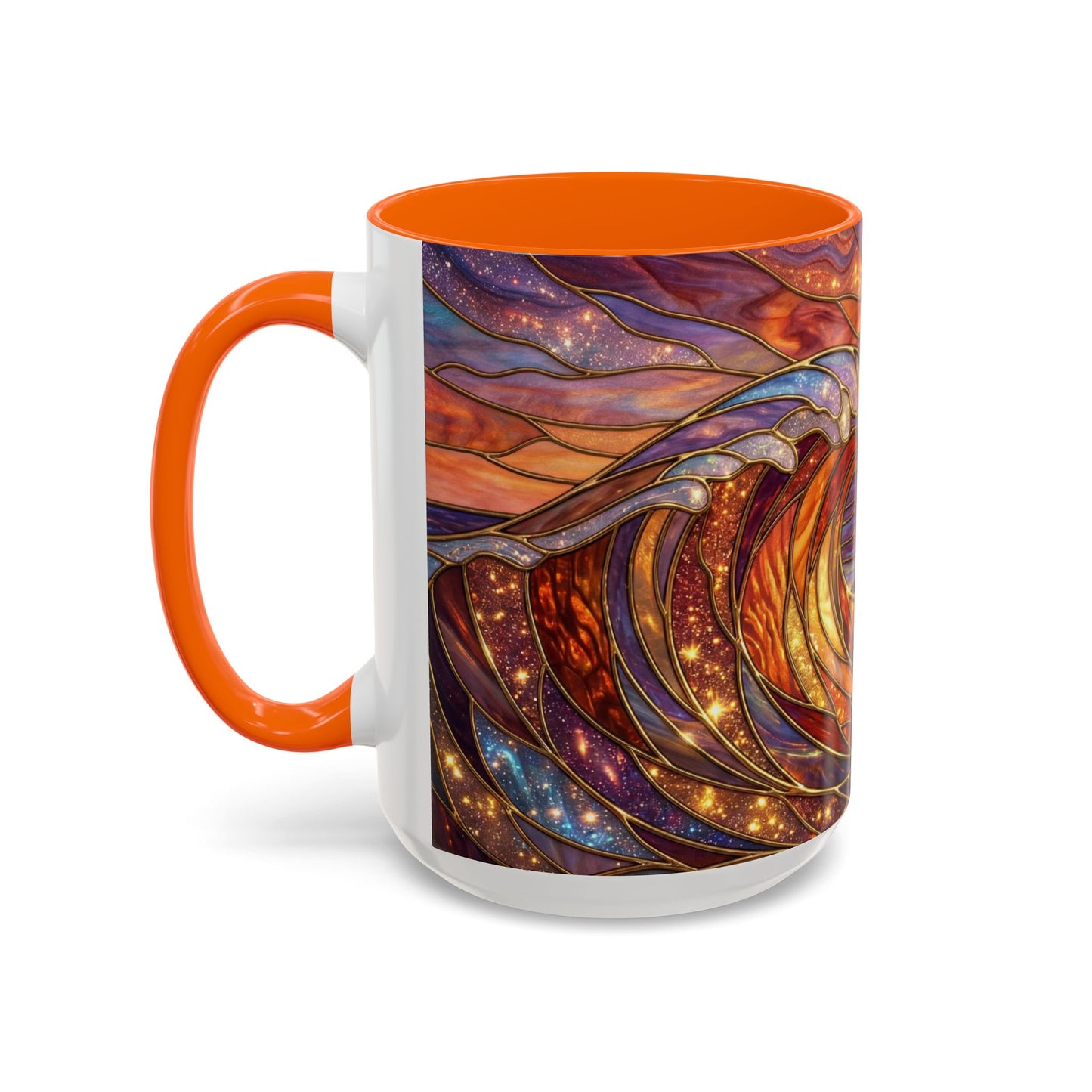 Stained Glass Wave Mug, Ocean Sunset Coffee Cup, Vibrant Beach Art, Sea Lover Gift, Mosaic Tea Cup, Summer Kitchen Decor, Nature Drinkware